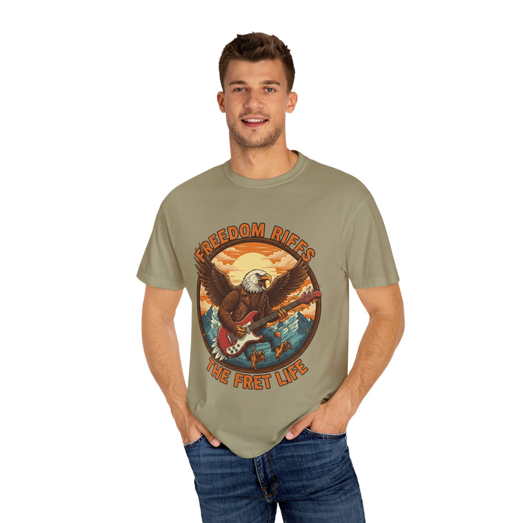Freedom Riffs: The Eagle's Patriotic Shred Fret Life Tee