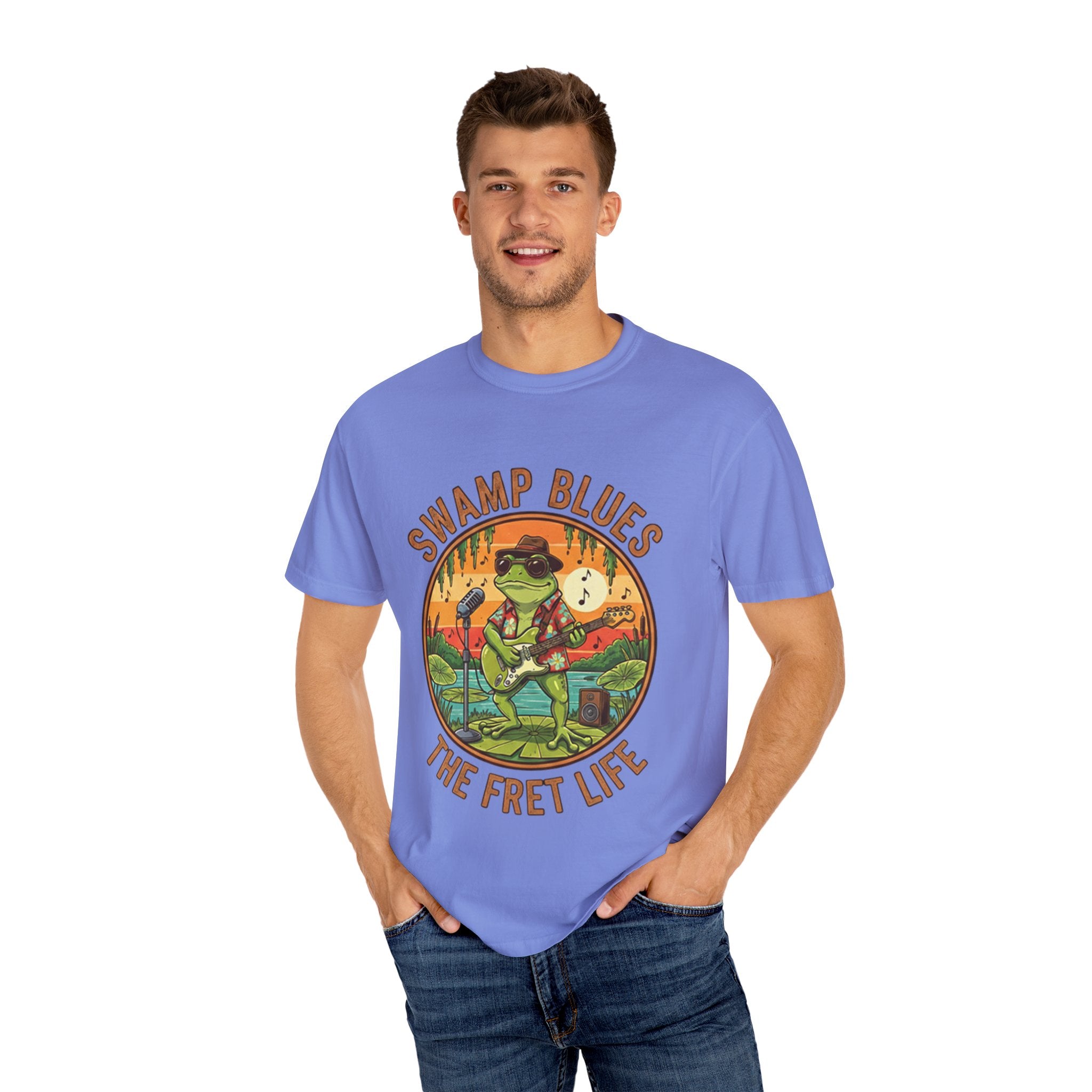 Swamp Blues: Ribbitin' Riffs Fret Life Tee