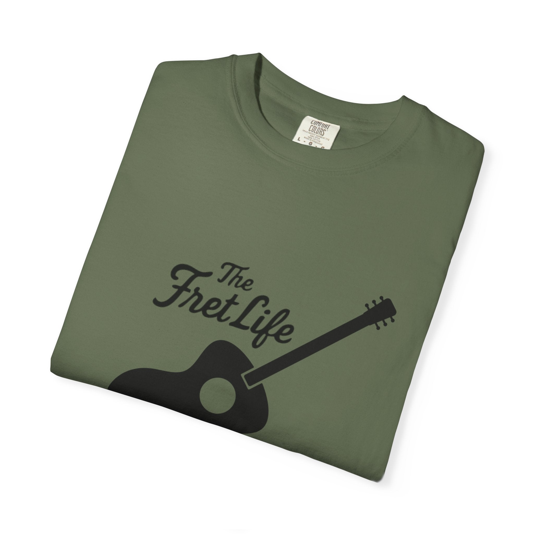 Acoustic Guitar, The Fret Life, Unisex Garment-Dyed T-shirt