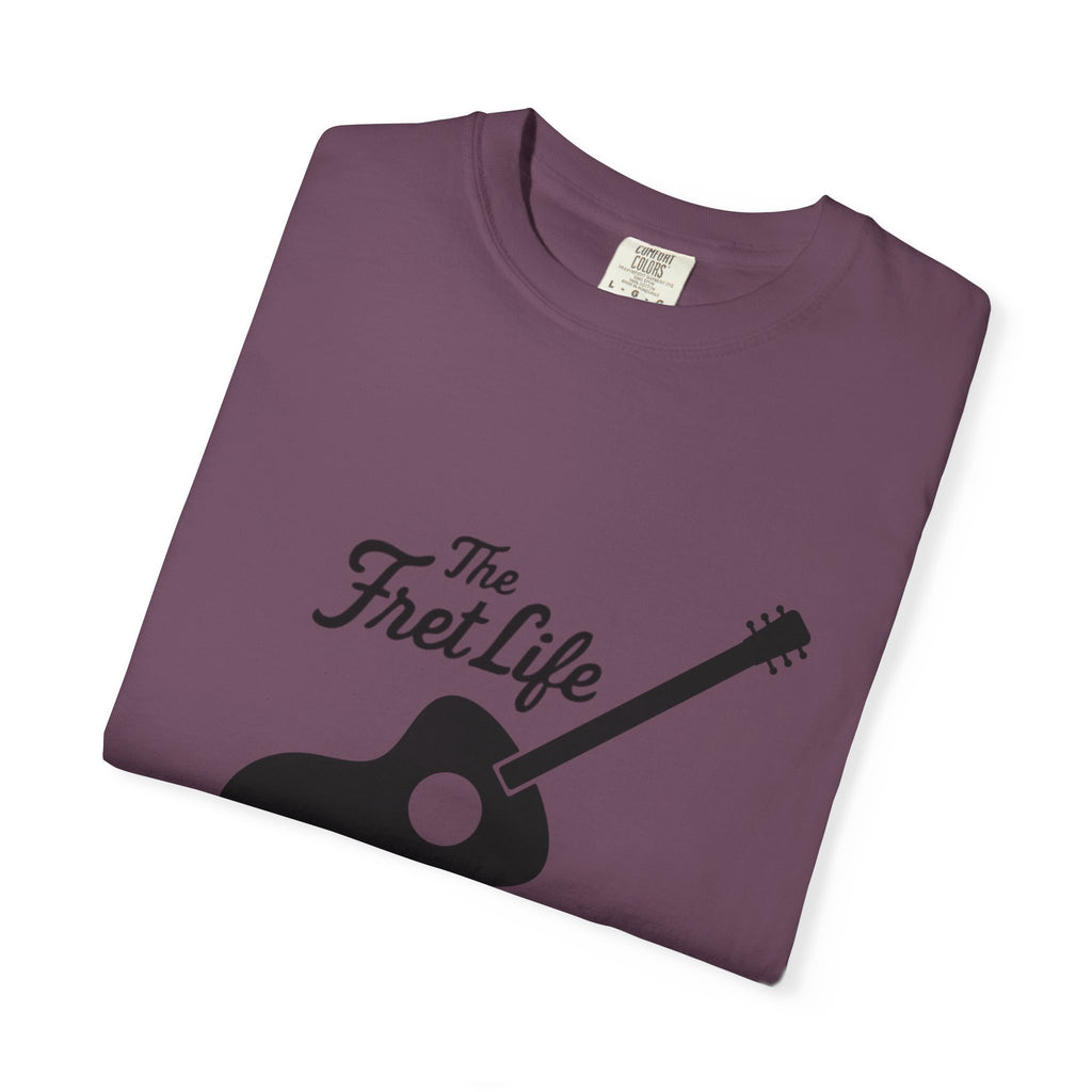 Acoustic Guitar, The Fret Life, Unisex Garment-Dyed T-shirt