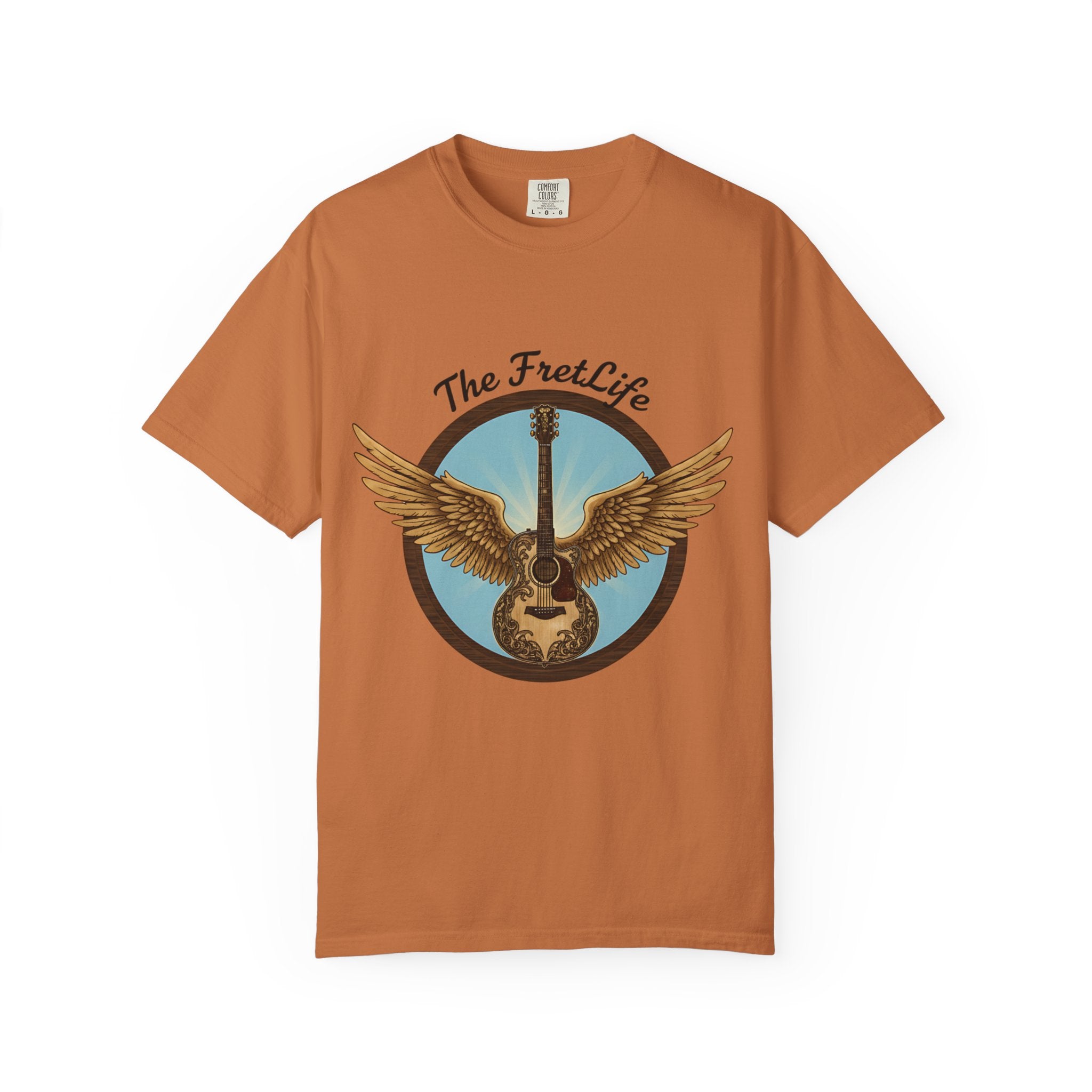 Winged Guitar T-shirt - The Fret Life Logo, Music Lover Gift