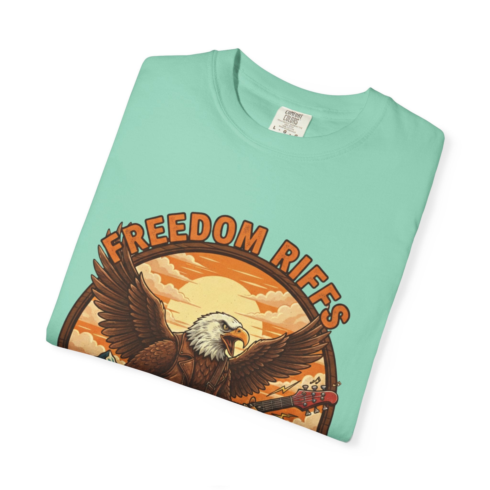 Freedom Riffs: The Eagle's Patriotic Shred Fret Life Tee