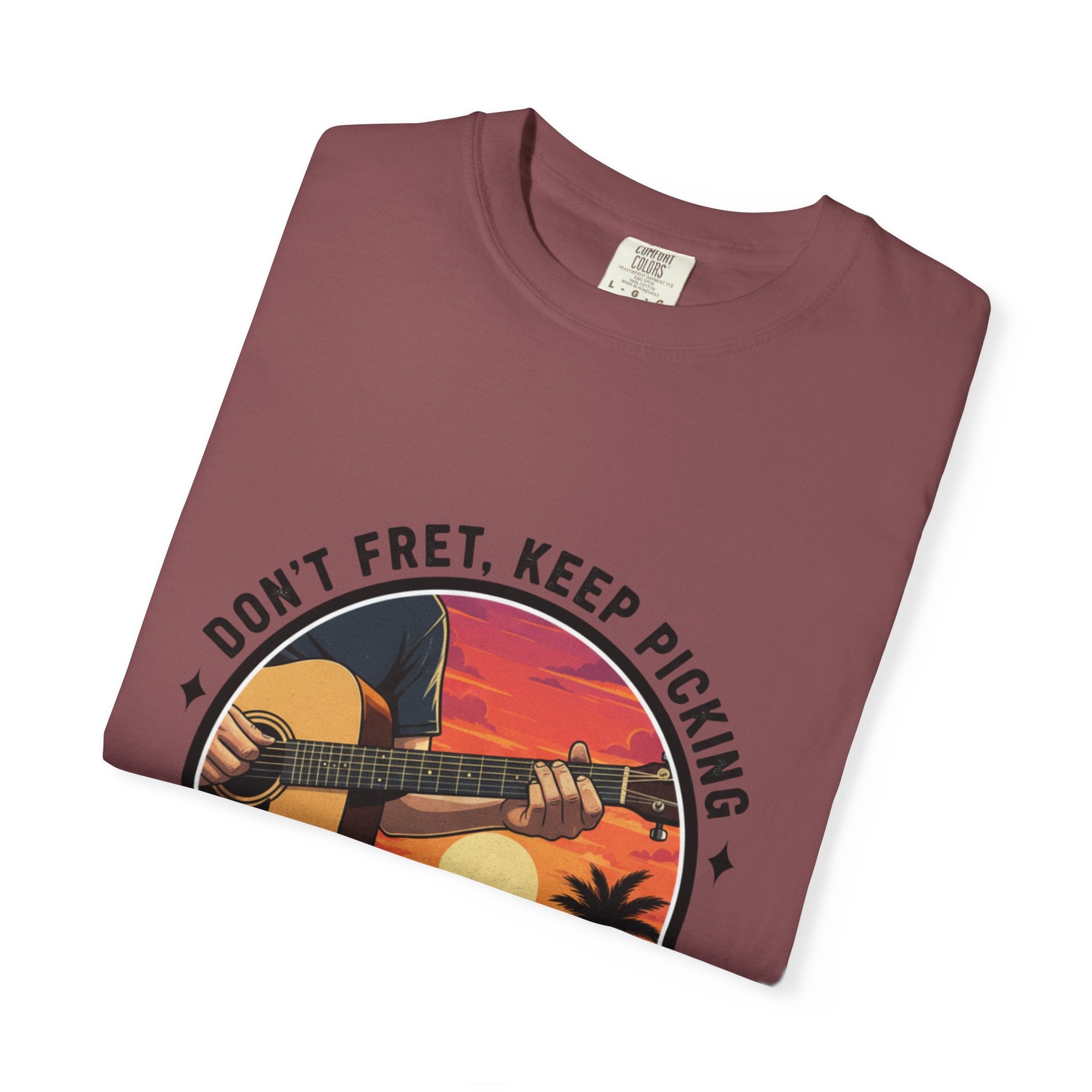 Don't Fret, Keep Picking: Island Sunset Guitar Tee