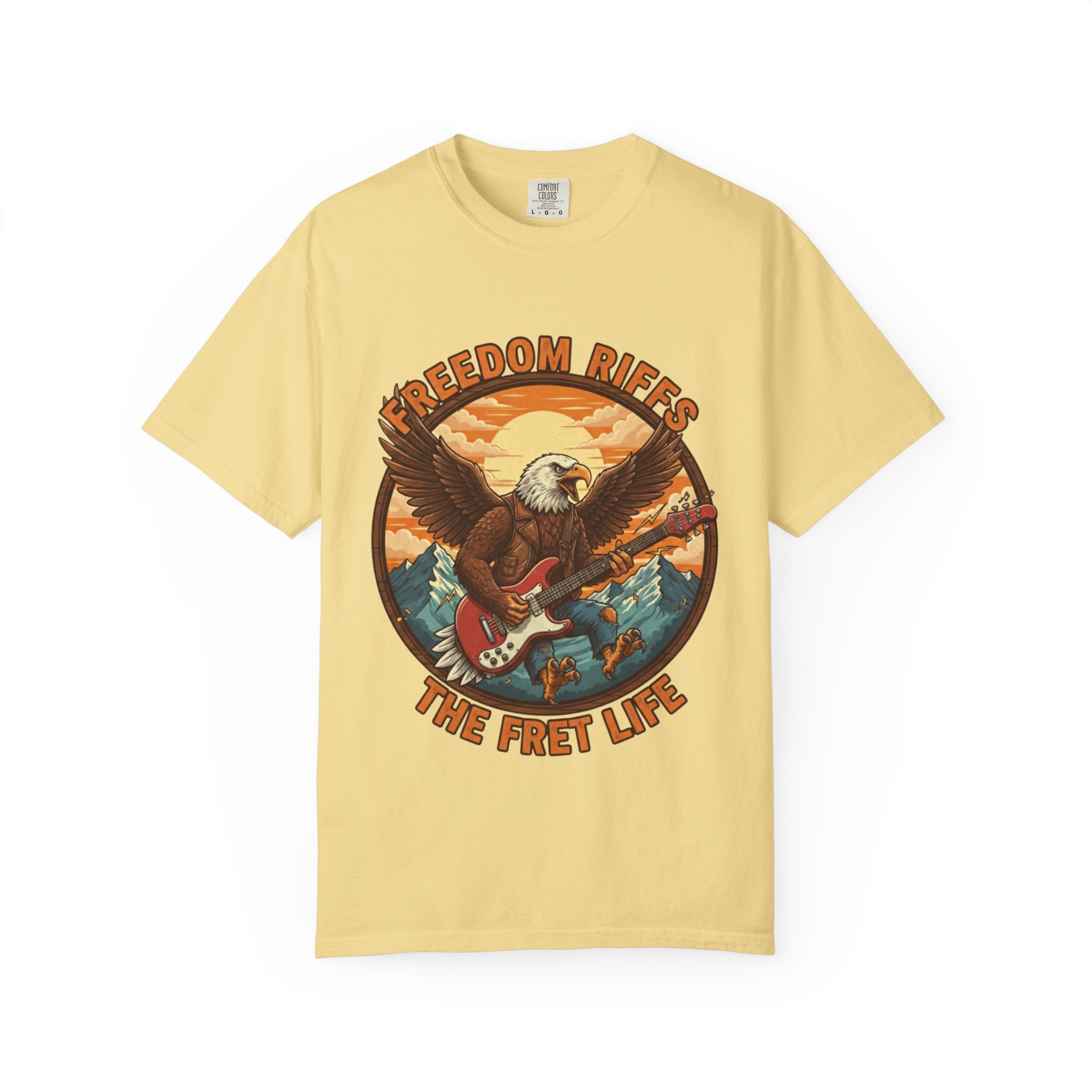 Freedom Riffs: The Eagle's Patriotic Shred Fret Life Tee