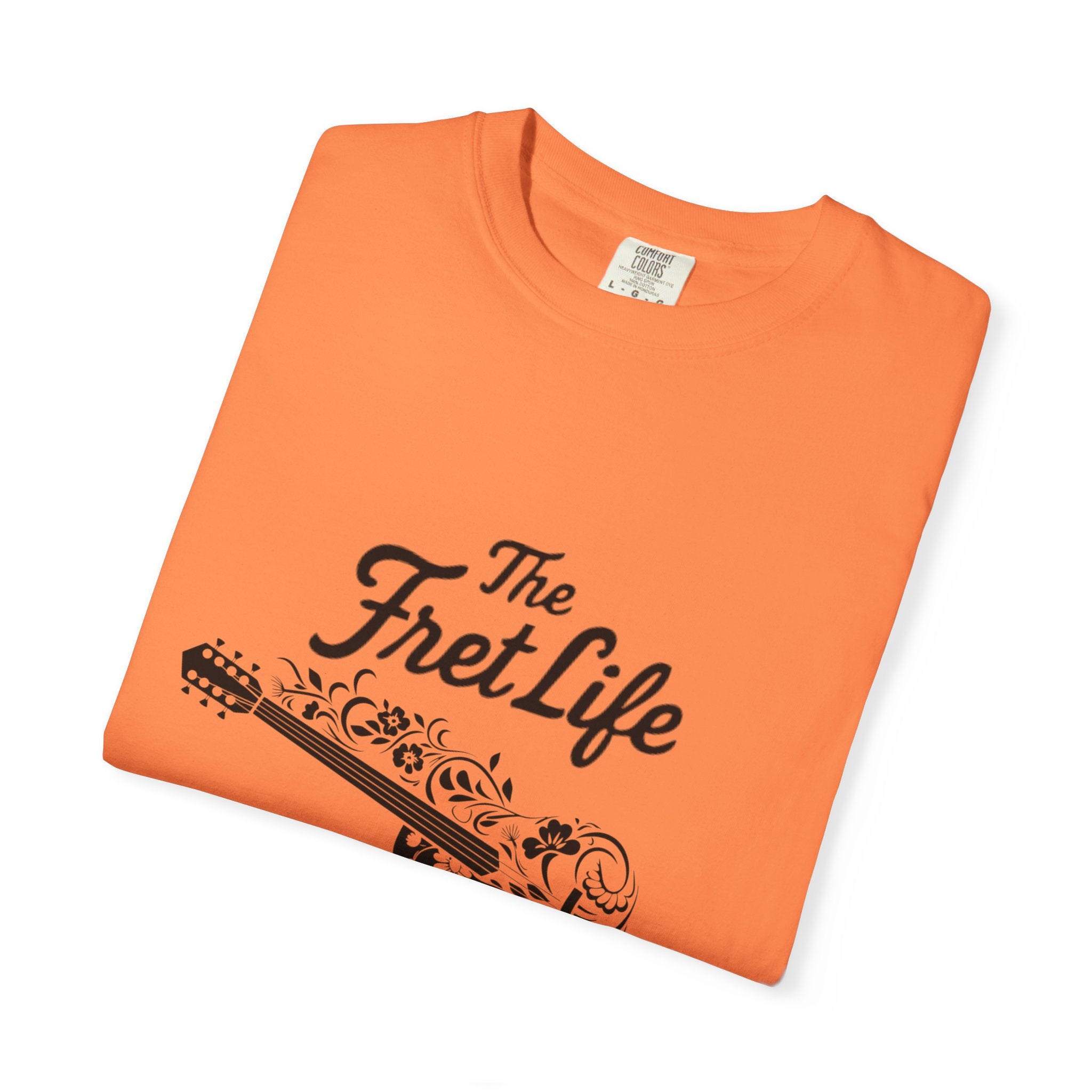 T-shirt - Flower Guitar 'The Fret Life' Subtle Design - Music and Guitar Lover Gift