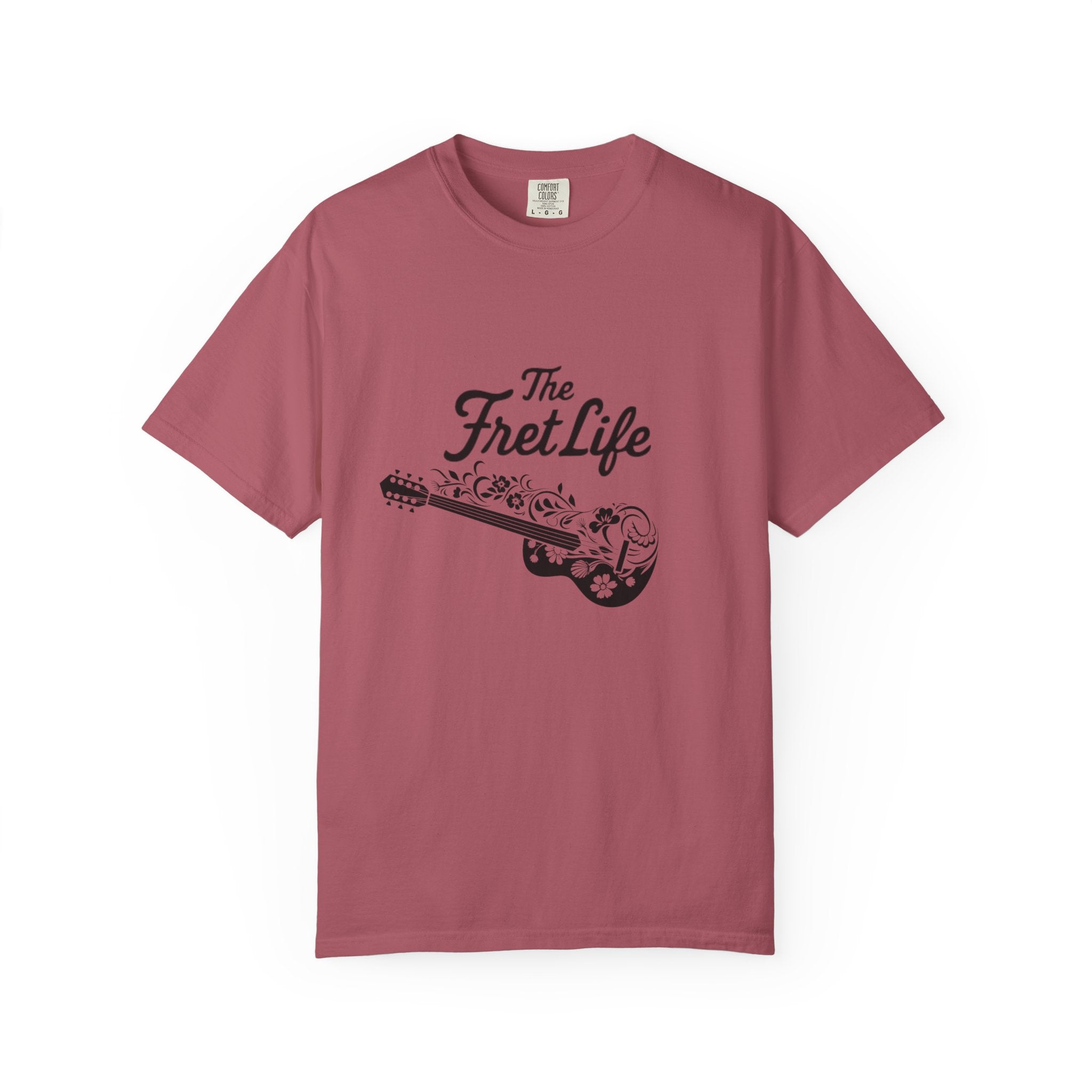 T-shirt - Flower Guitar 'The Fret Life' Subtle Design - Music and Guitar Lover Gift