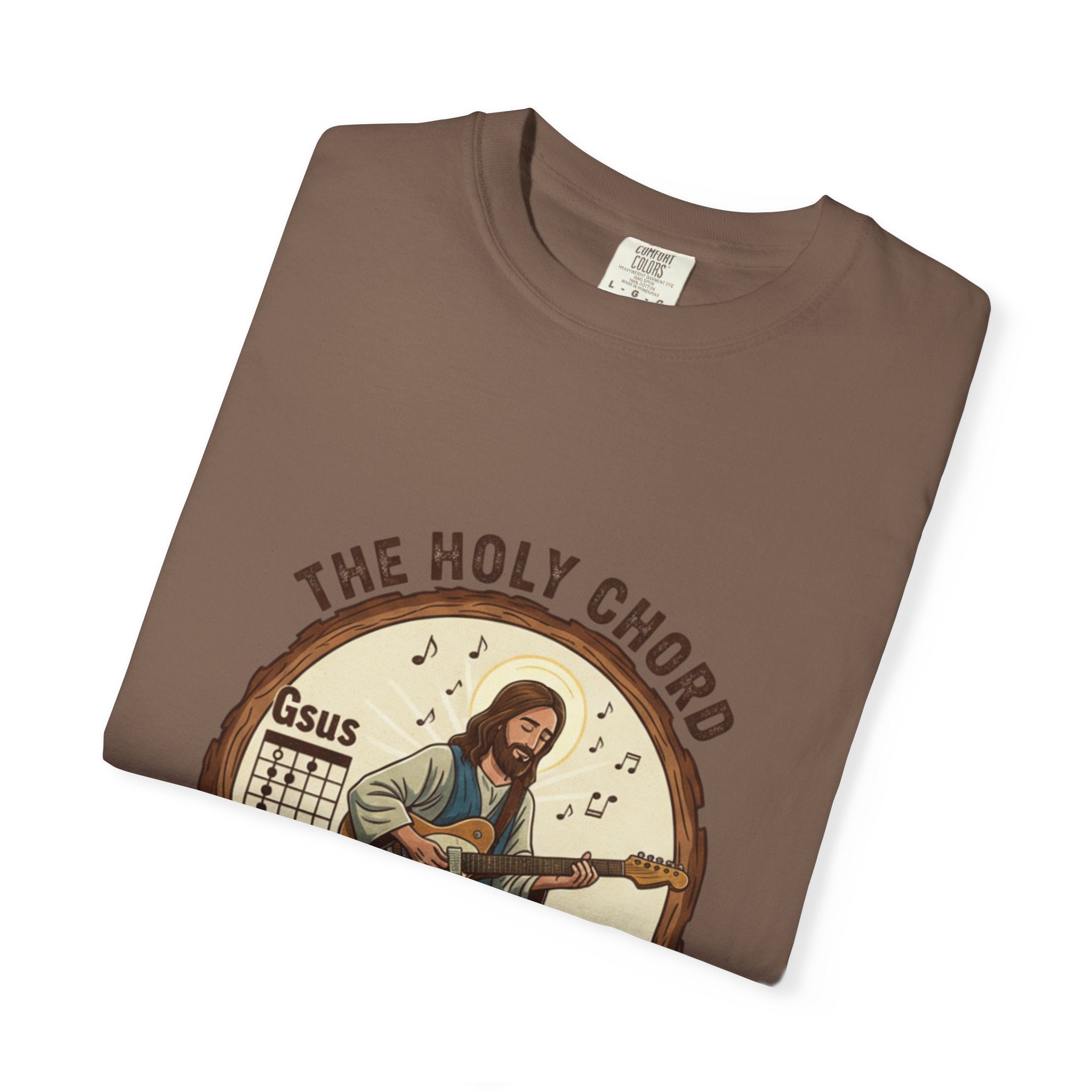 The Holy Chord Gsus T-Shirt: Faith, Music, and the Fret Life.