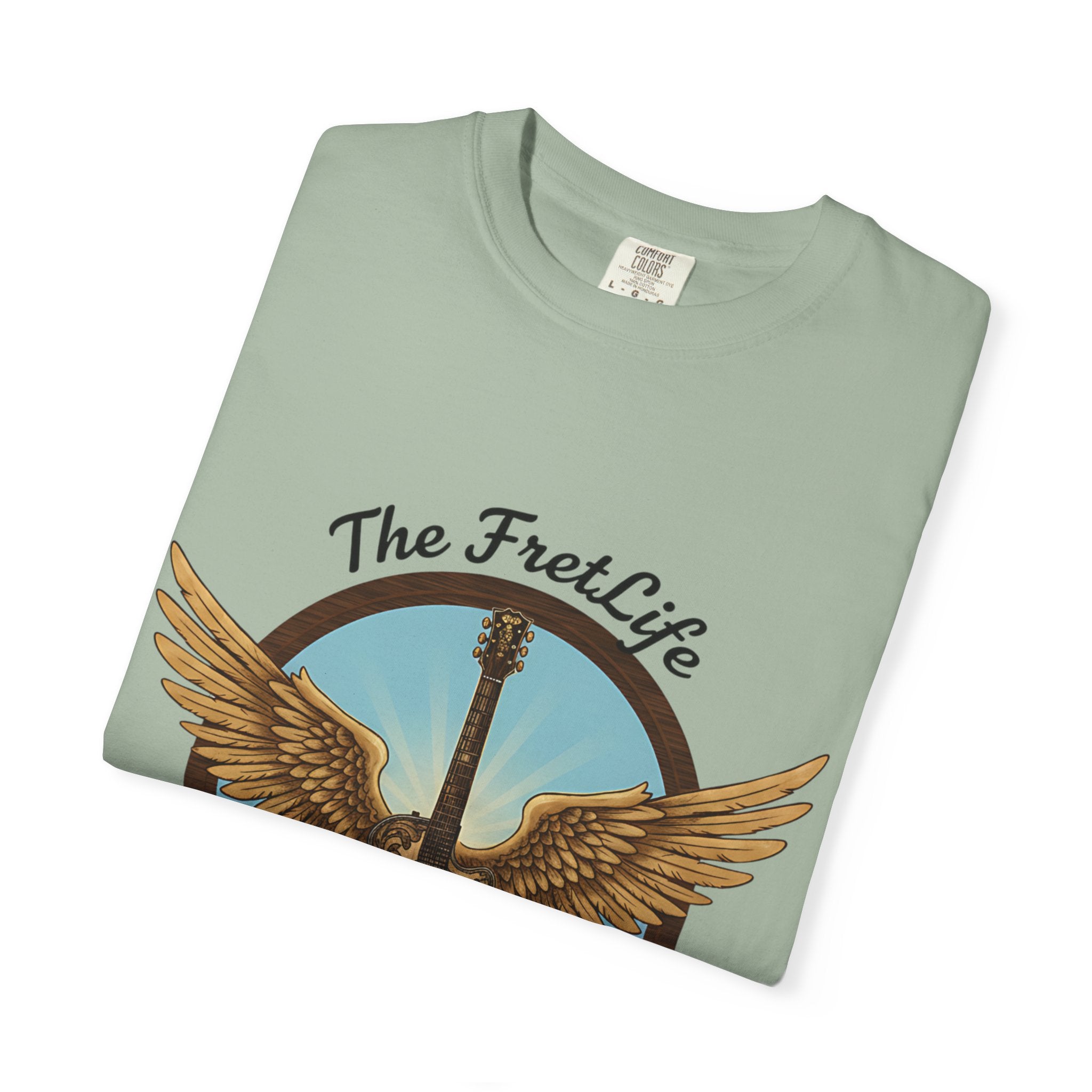 Winged Guitar T-shirt - The Fret Life Logo, Music Lover Gift