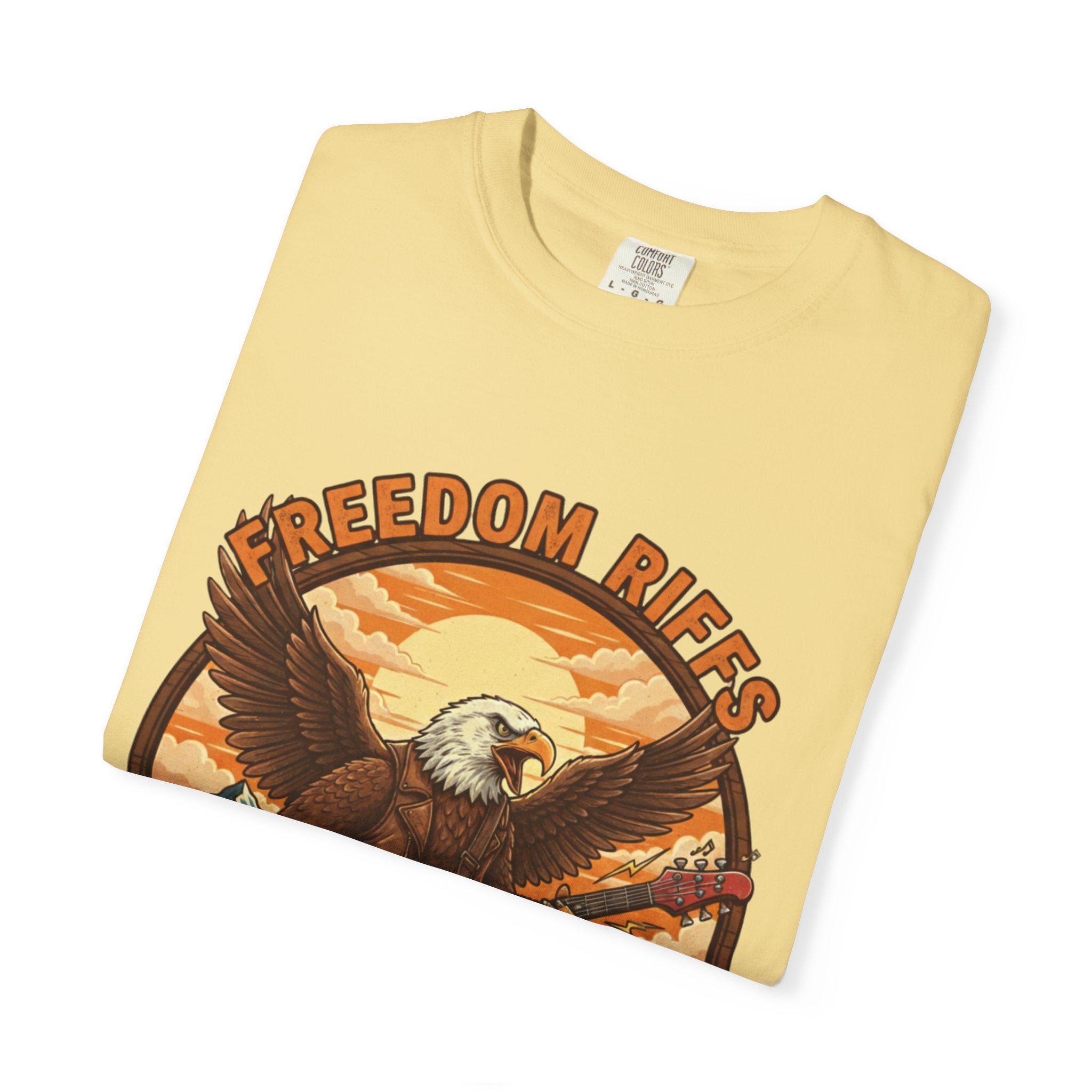 Freedom Riffs: The Eagle's Patriotic Shred Fret Life Tee