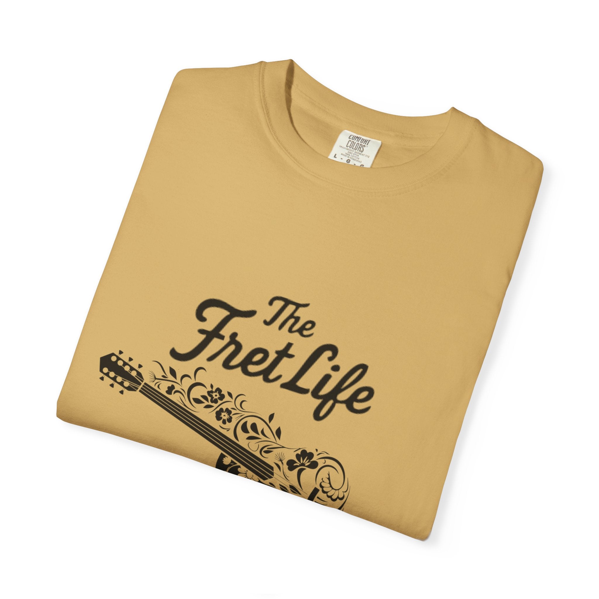 T-shirt - Flower Guitar 'The Fret Life' Subtle Design - Music and Guitar Lover Gift