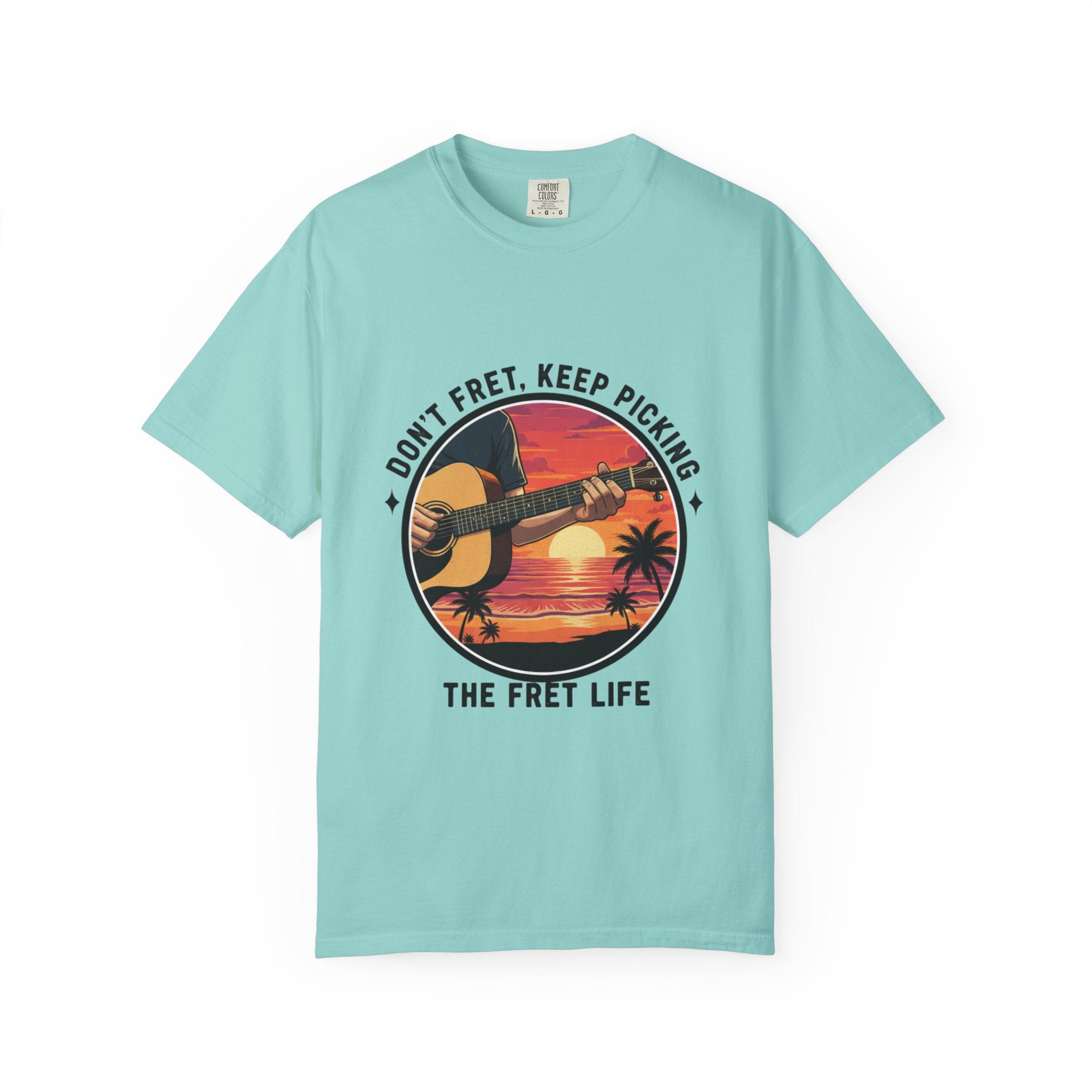 Don't Fret, Keep Picking: Island Sunset Guitar Tee