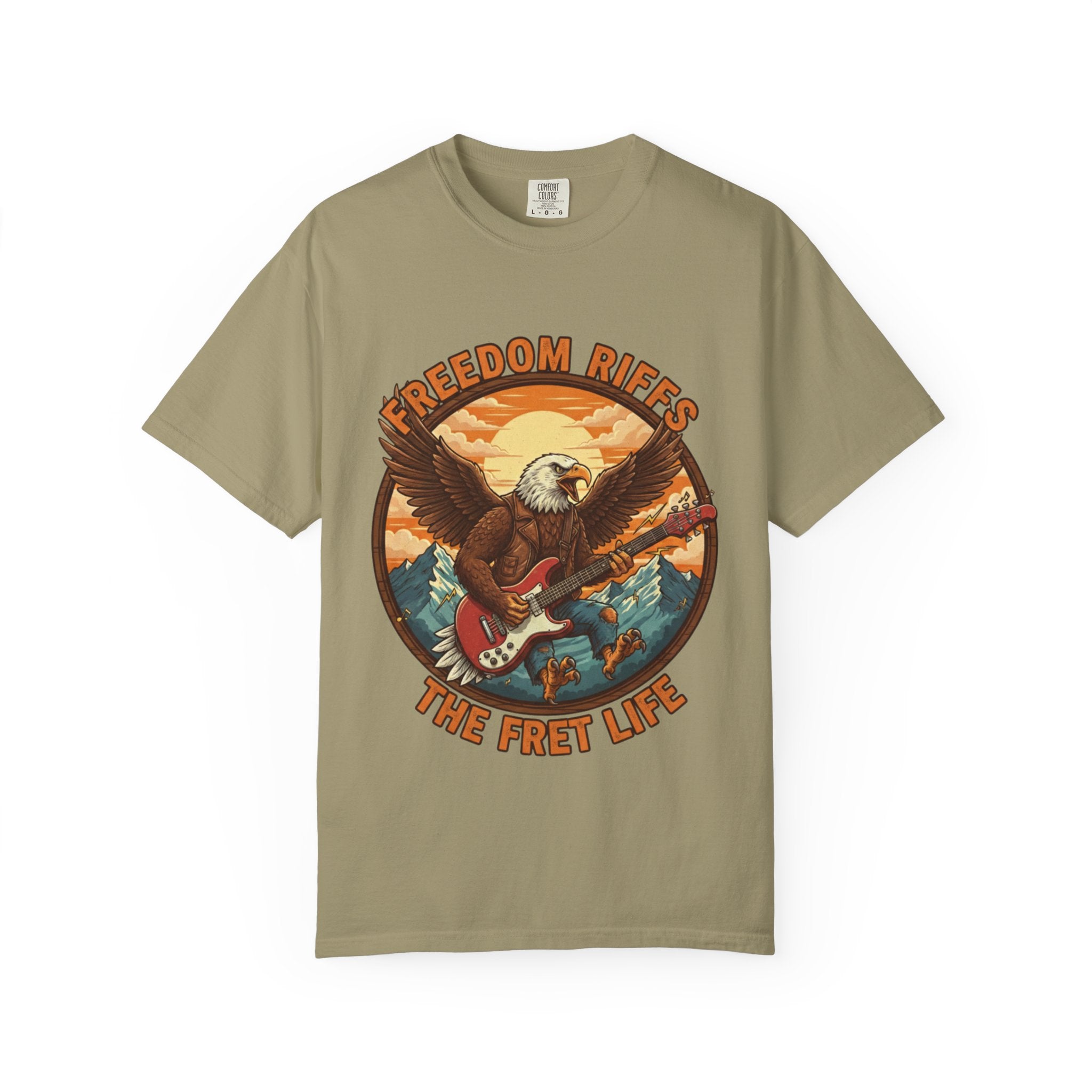 Freedom Riffs: The Eagle's Patriotic Shred Fret Life Tee