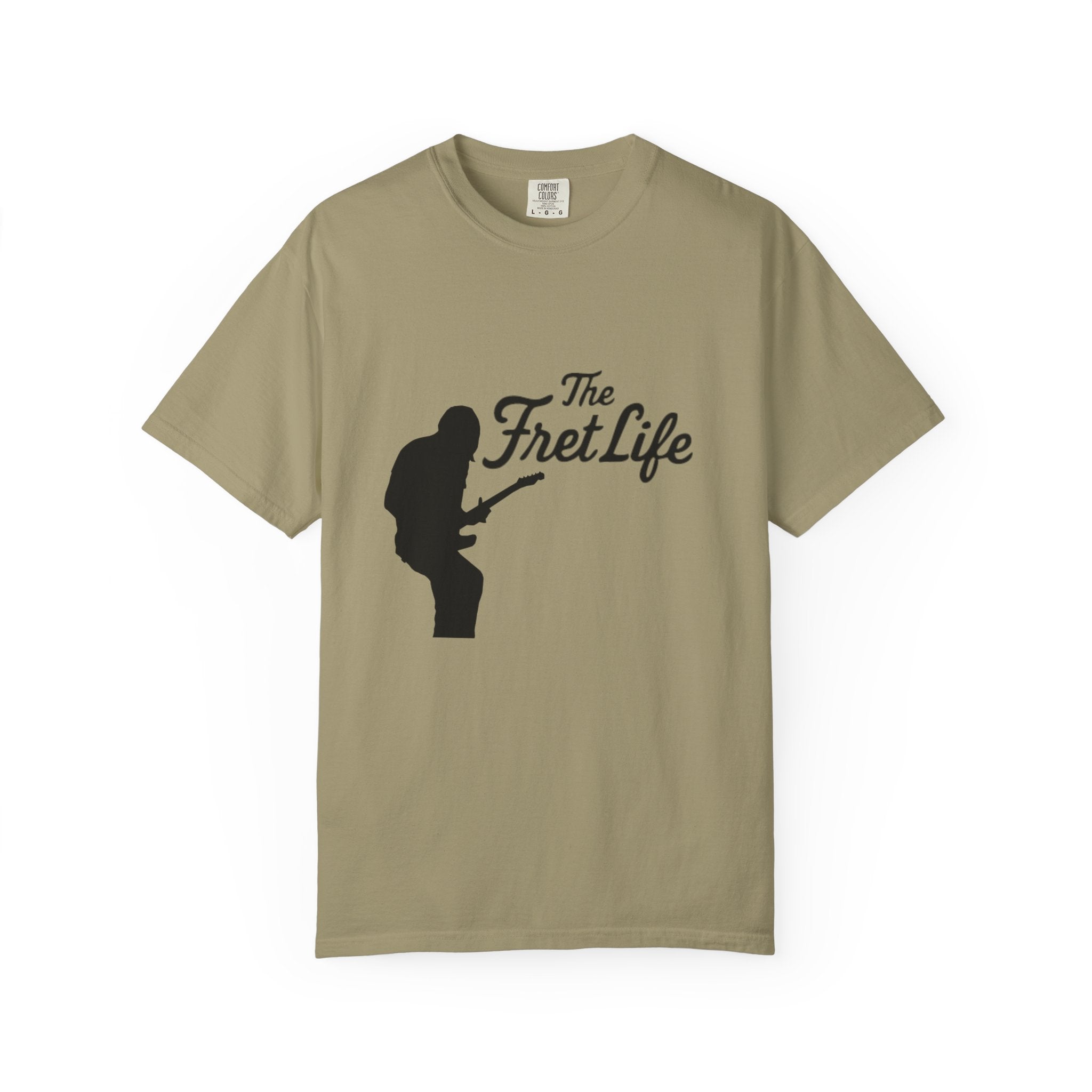 Guitar Player T-shirt with The Fret Life Logo