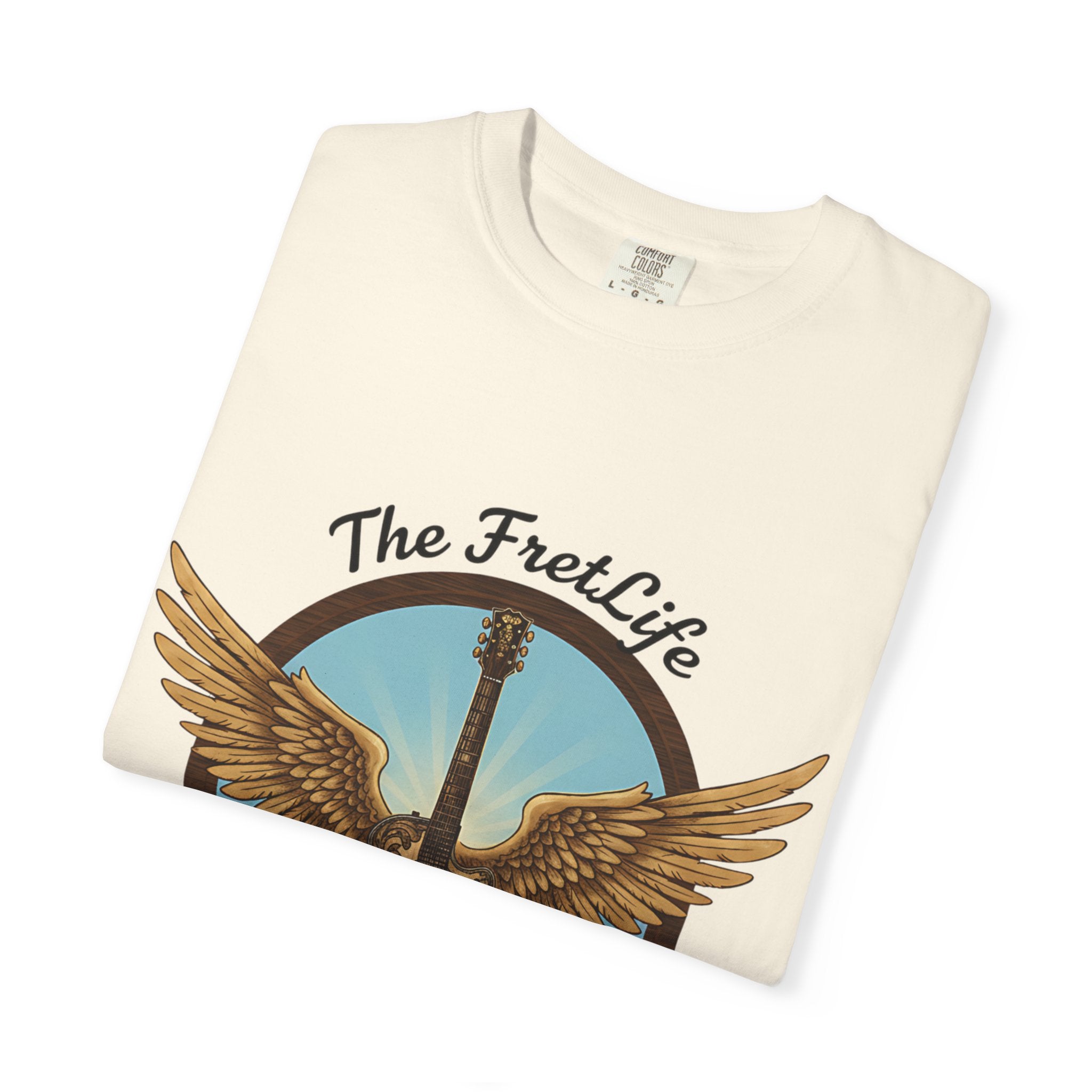 Winged Guitar T-shirt - The Fret Life Logo, Music Lover Gift