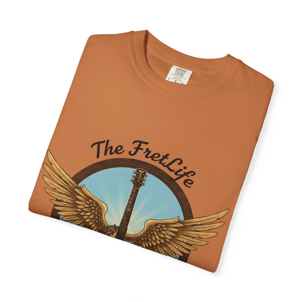 Winged Guitar T-shirt - The Fret Life Logo, Music Lover Gift