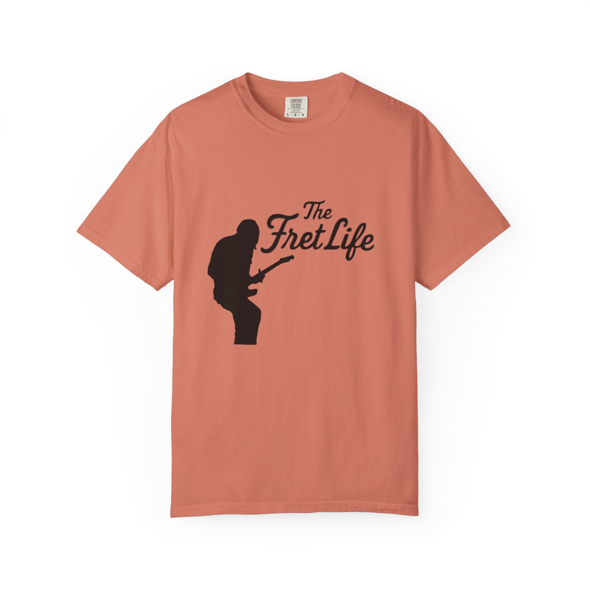 Guitar Player T-shirt with The Fret Life Logo