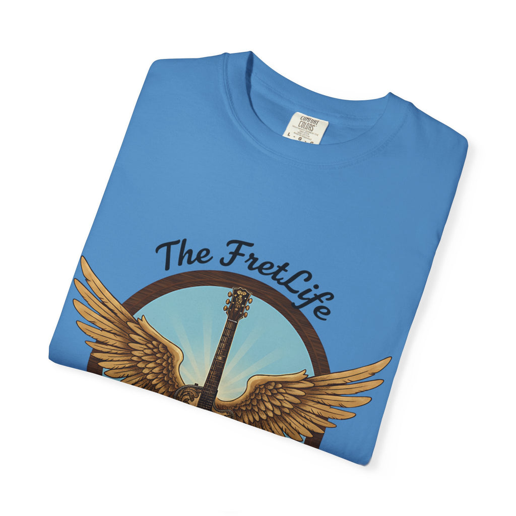 Winged Guitar T-shirt - The Fret Life Logo, Music Lover Gift