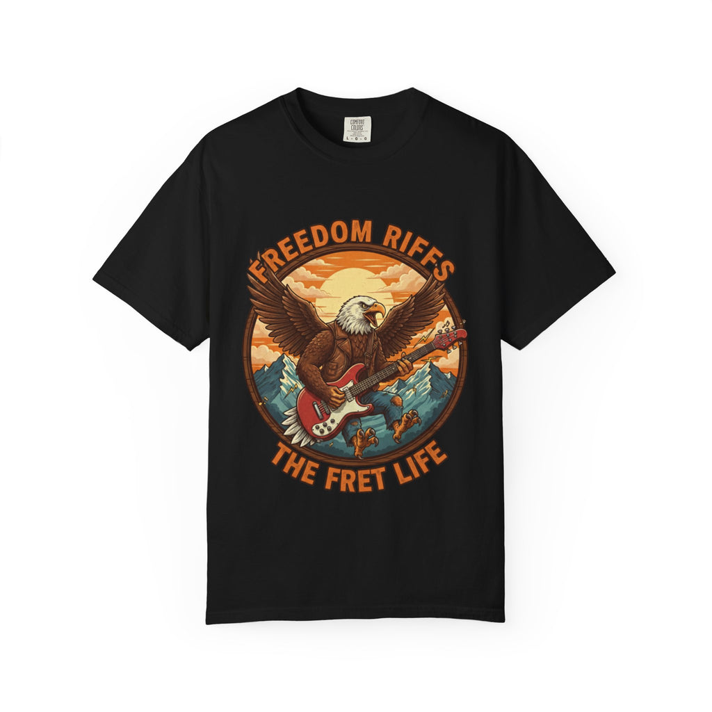 Freedom Riffs: The Eagle's Patriotic Shred Fret Life Tee