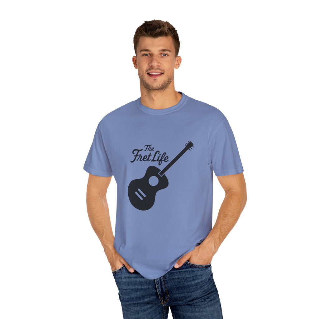 Acoustic Guitar, The Fret Life, Unisex Garment-Dyed T-shirt