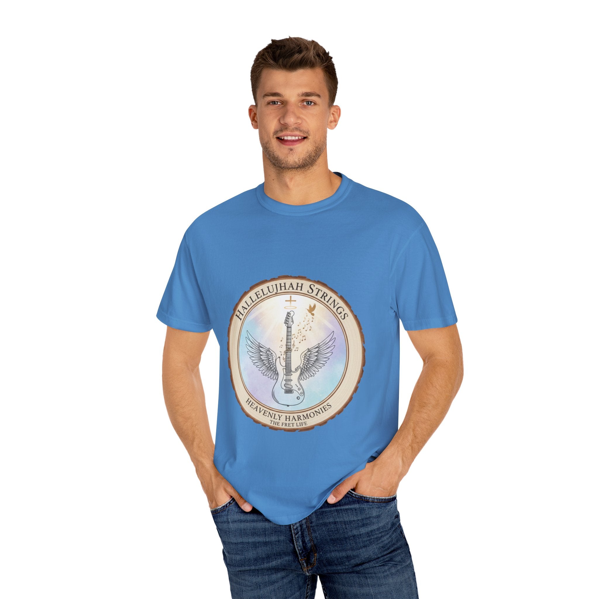 Hallelujah Strings T-Shirt | Christian Worship Guitar Praise Tee
