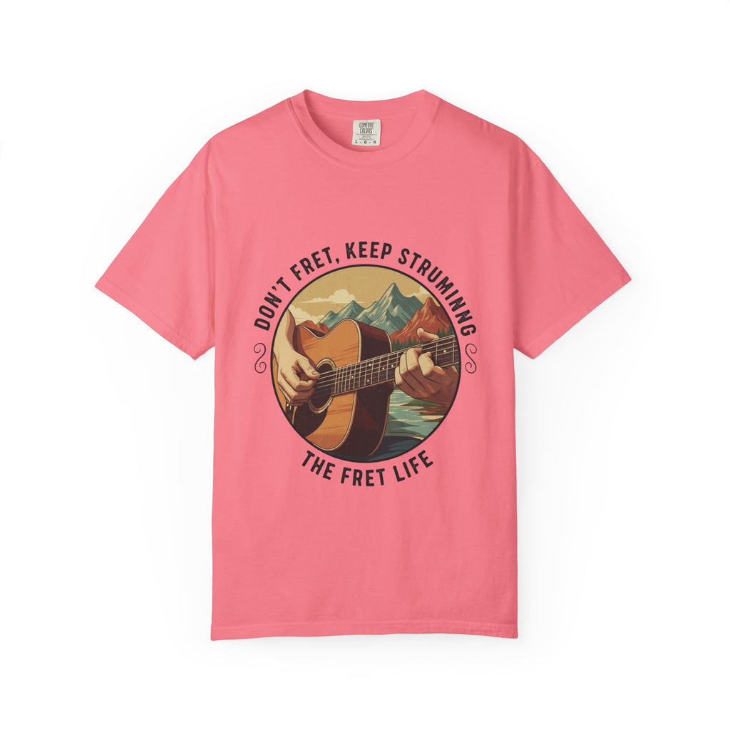 Don't Fret, Keep Strumming: Mountain Lake Serenade Tee
