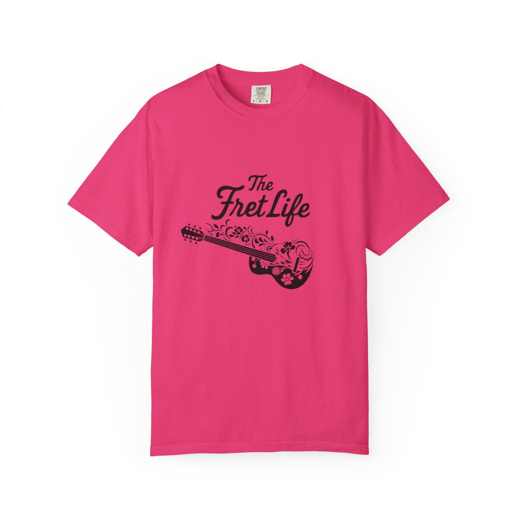 T-shirt - Flower Guitar 'The Fret Life' Subtle Design - Music and Guitar Lover Gift