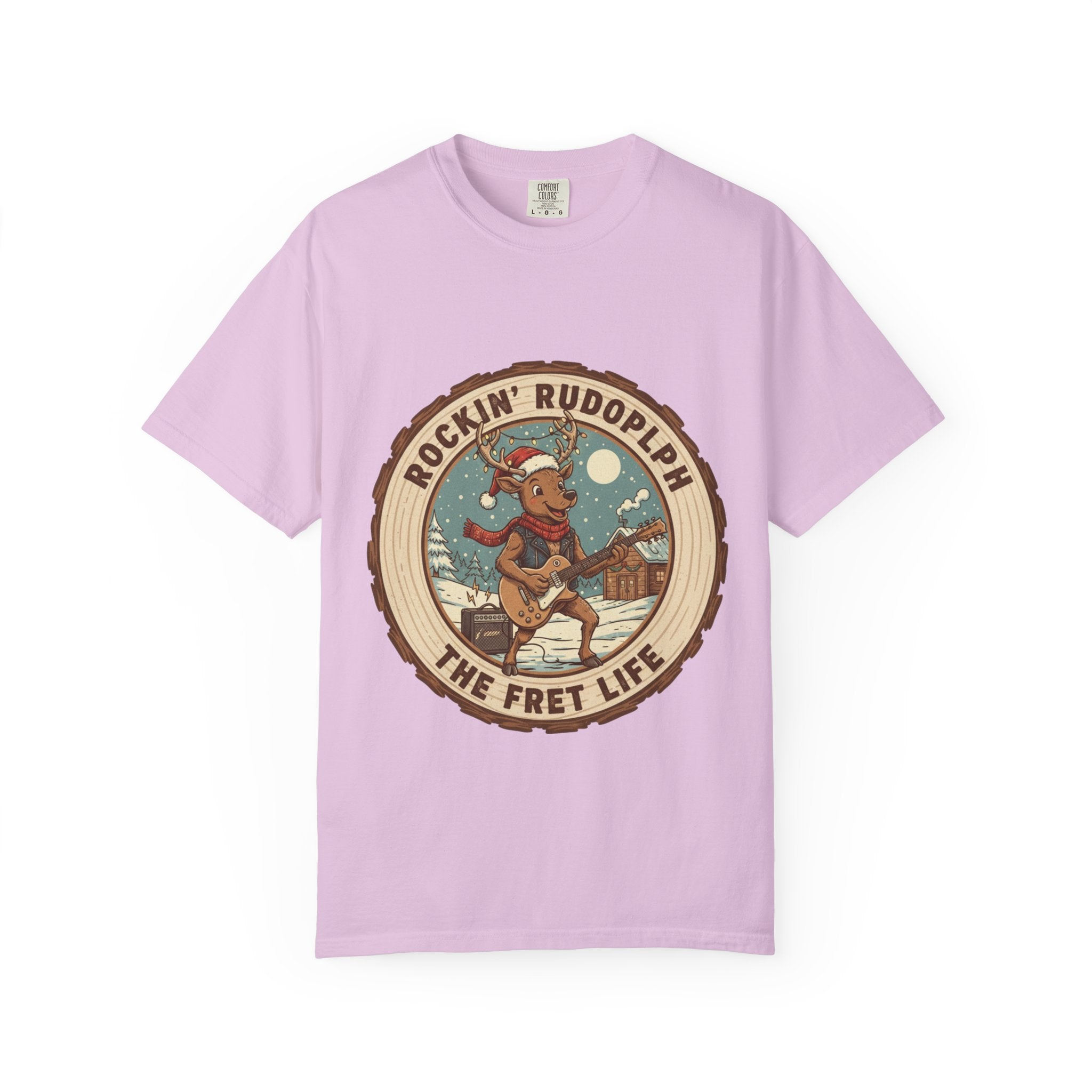 Rockin' Rudolph Christmas T-Shirt | Funny Reindeer Guitar Tee