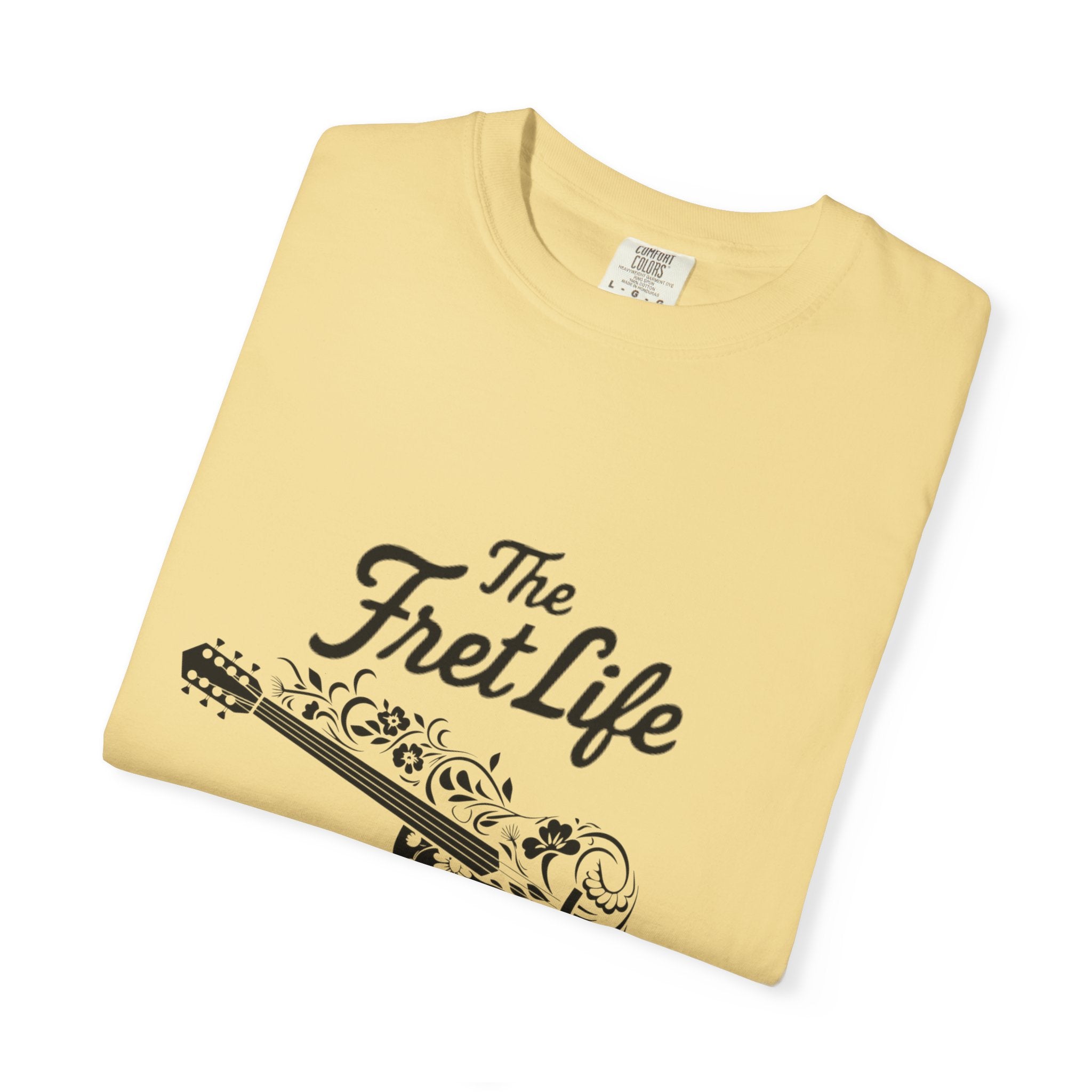 T-shirt - Flower Guitar 'The Fret Life' Subtle Design - Music and Guitar Lover Gift
