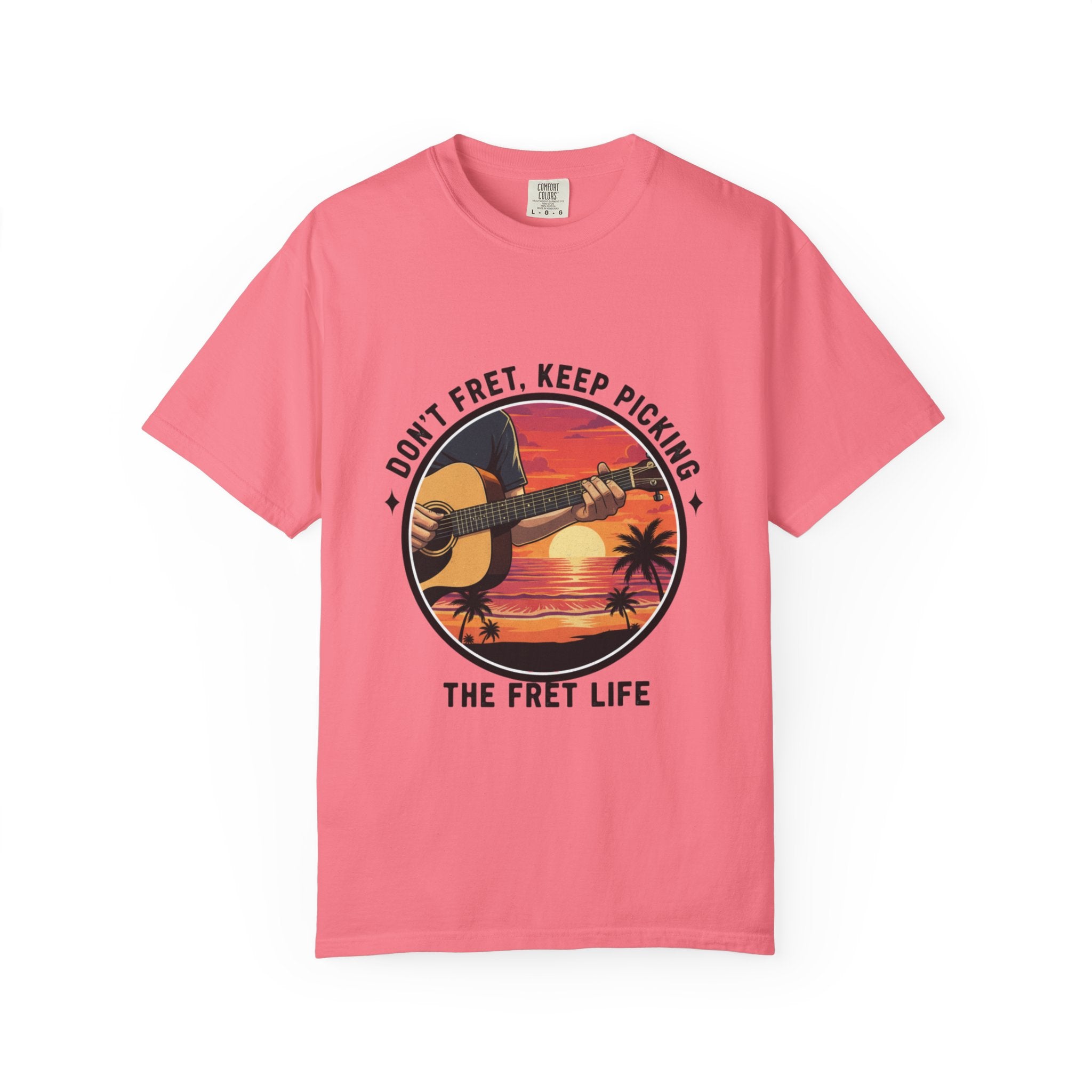 Don't Fret, Keep Picking: Island Sunset Guitar Tee