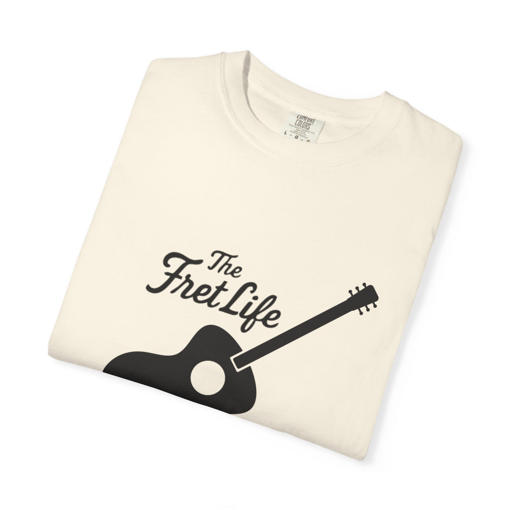 Acoustic Guitar, The Fret Life, Unisex Garment-Dyed T-shirt