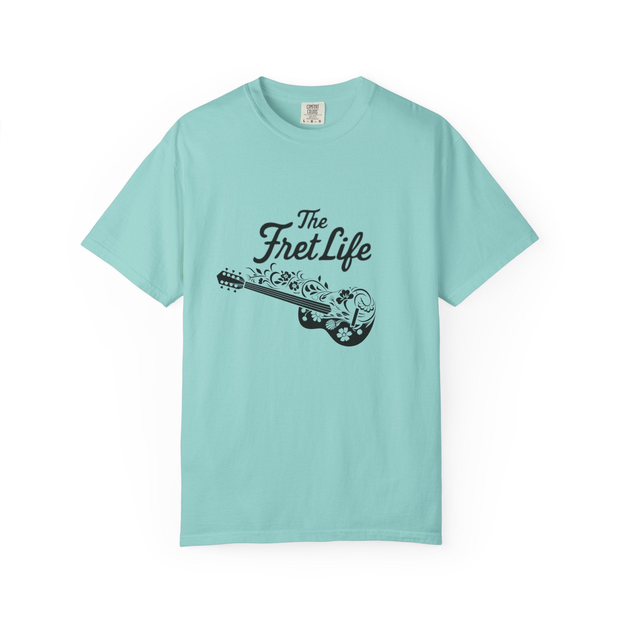 T-shirt - Flower Guitar 'The Fret Life' Subtle Design - Music and Guitar Lover Gift