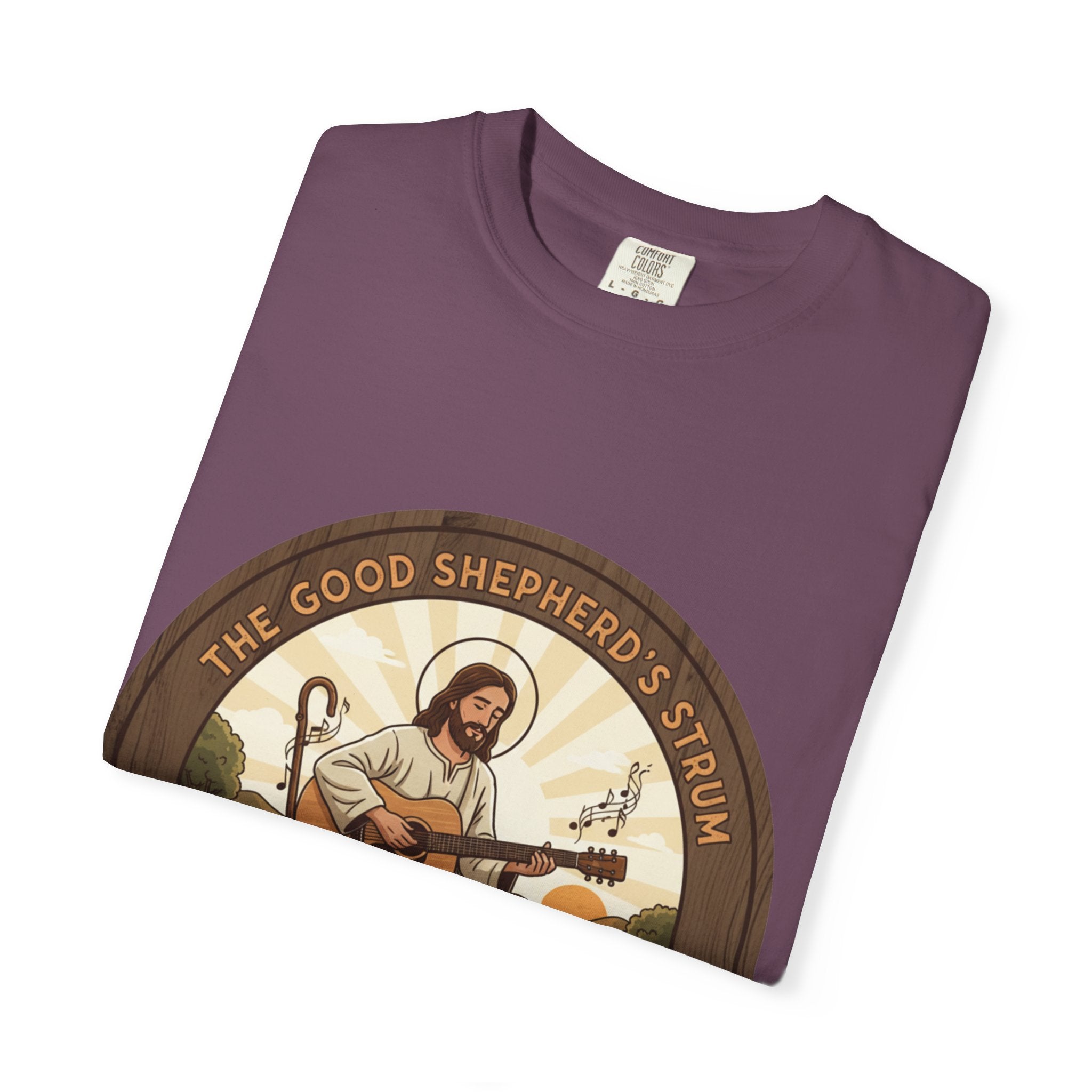 The Good Shepherd's Strum T-Shirt: Led by the Ultimate Musician.