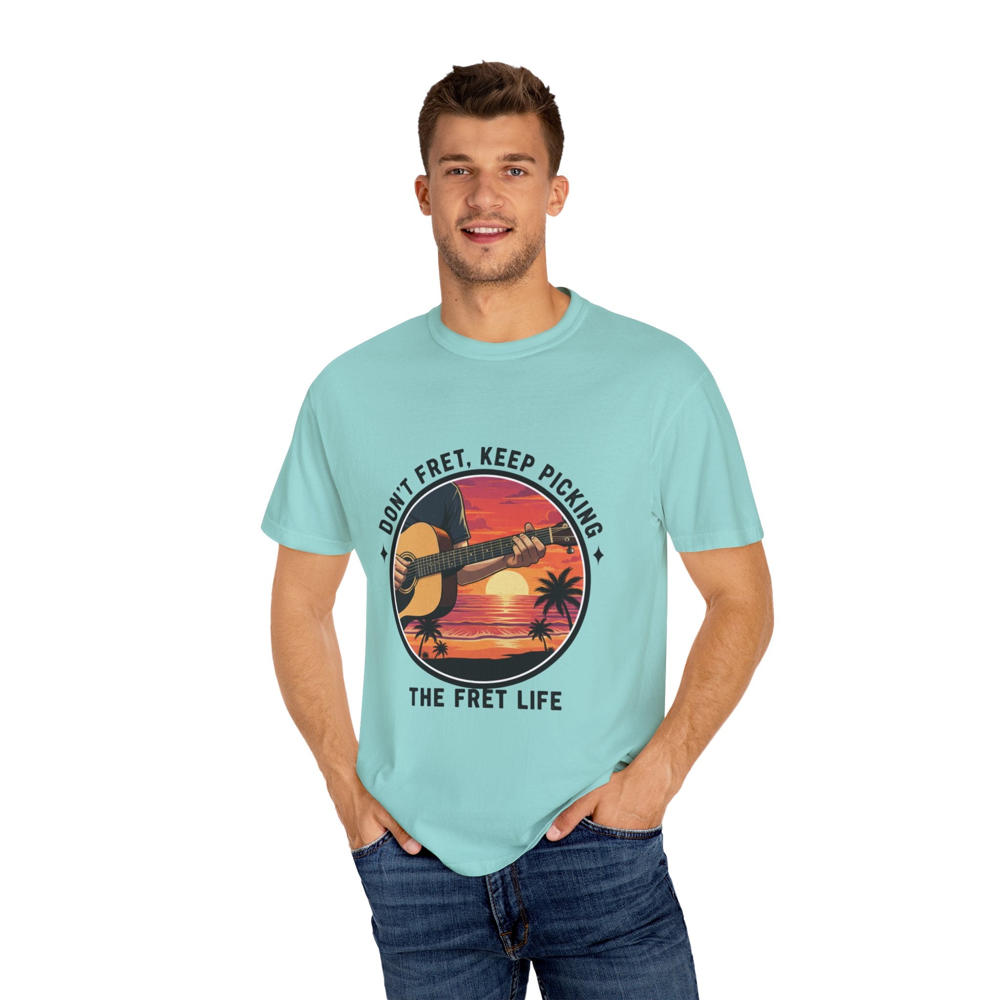 Don't Fret, Keep Picking: Island Sunset Guitar Tee