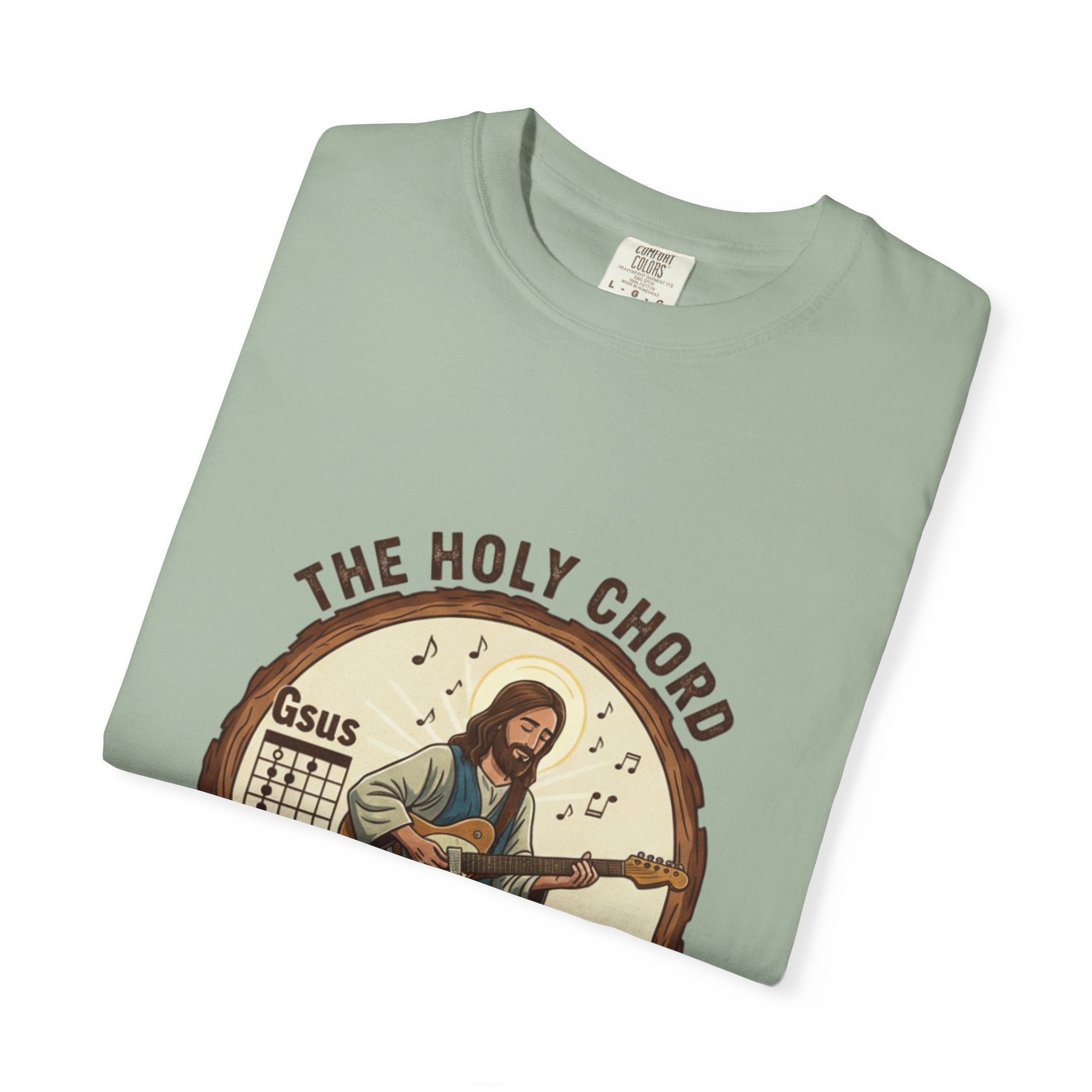 The Holy Chord Gsus T-Shirt: Faith, Music, and the Fret Life.