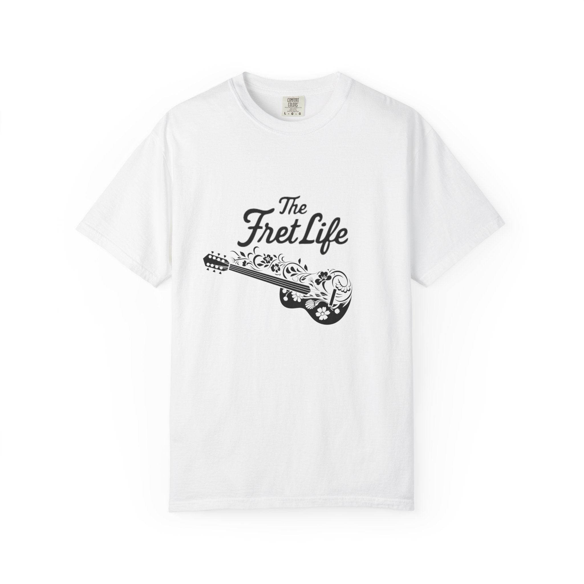 T-shirt - Flower Guitar 'The Fret Life' Subtle Design - Music and Guitar Lover Gift
