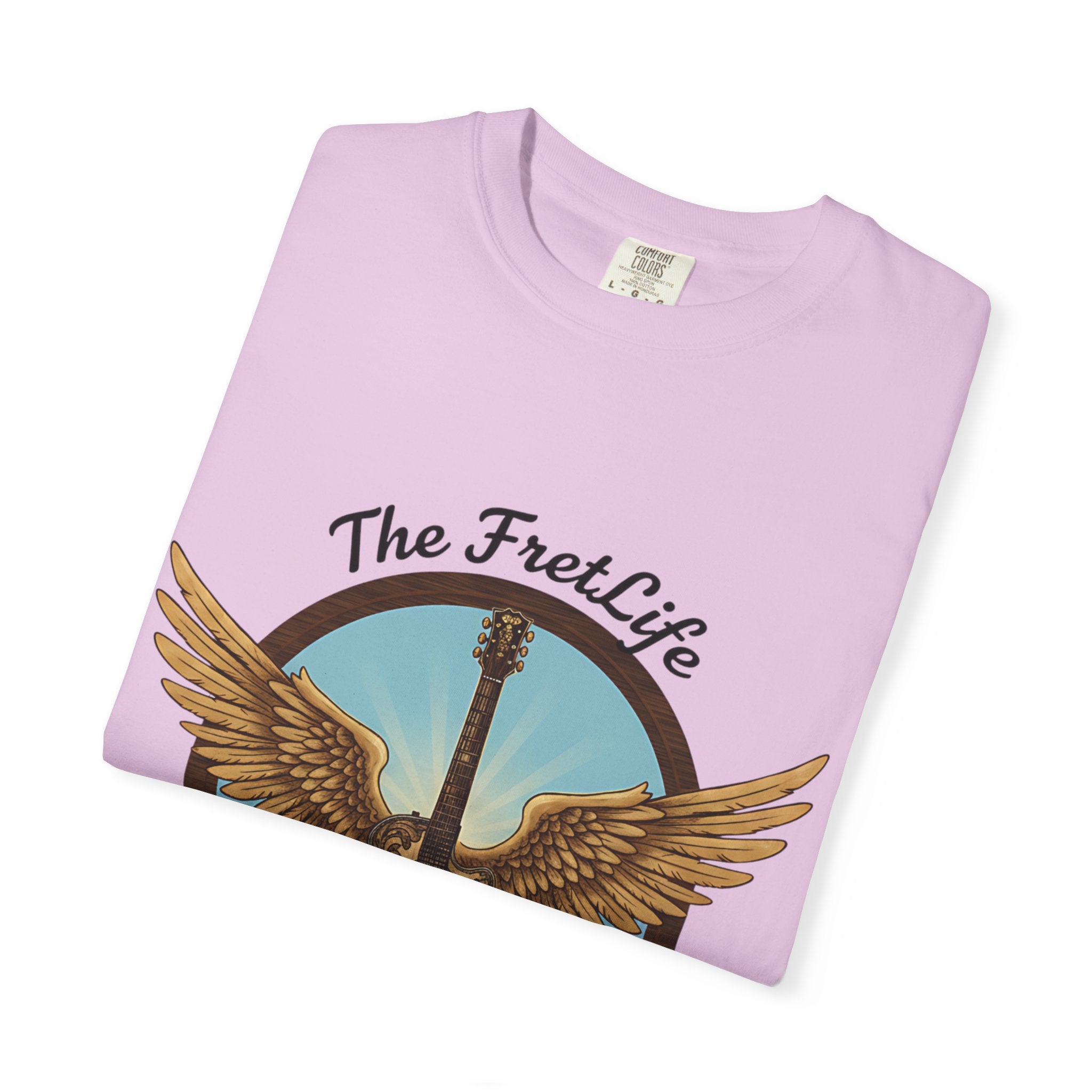Winged Guitar T-shirt - The Fret Life Logo, Music Lover Gift