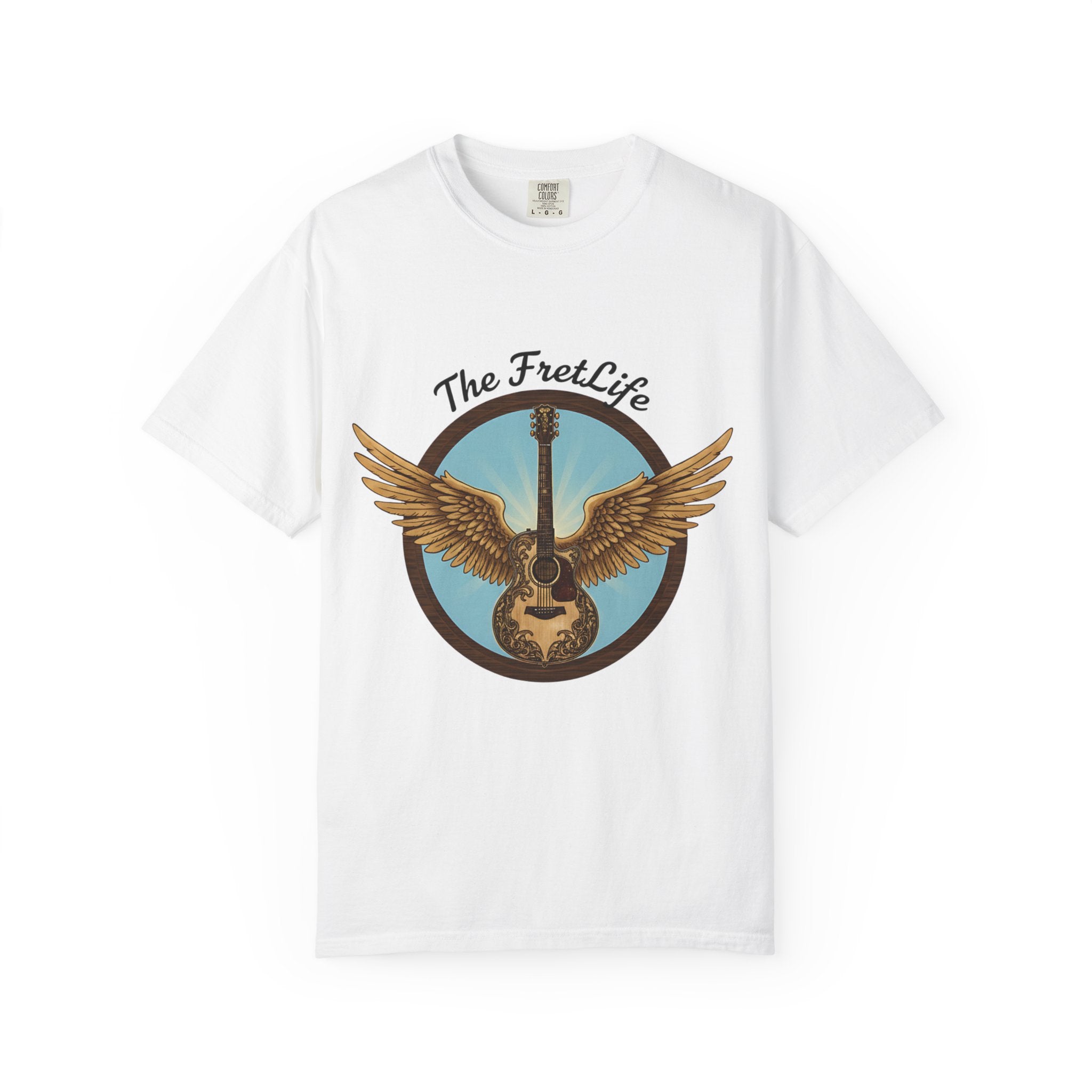 Winged Guitar T-shirt - The Fret Life Logo, Music Lover Gift