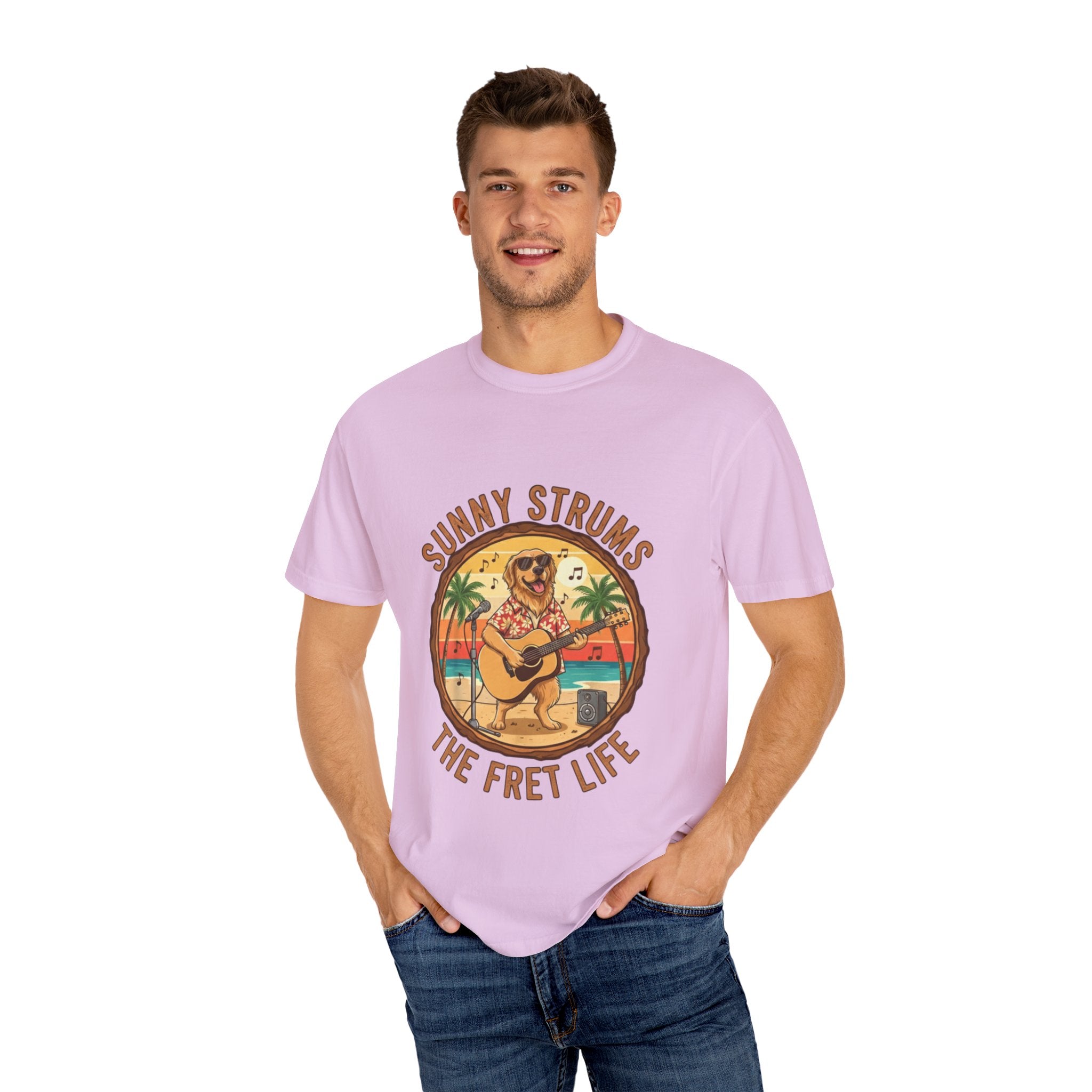Sunny Strums: Golden Retriever Acoustic Serenade Tee