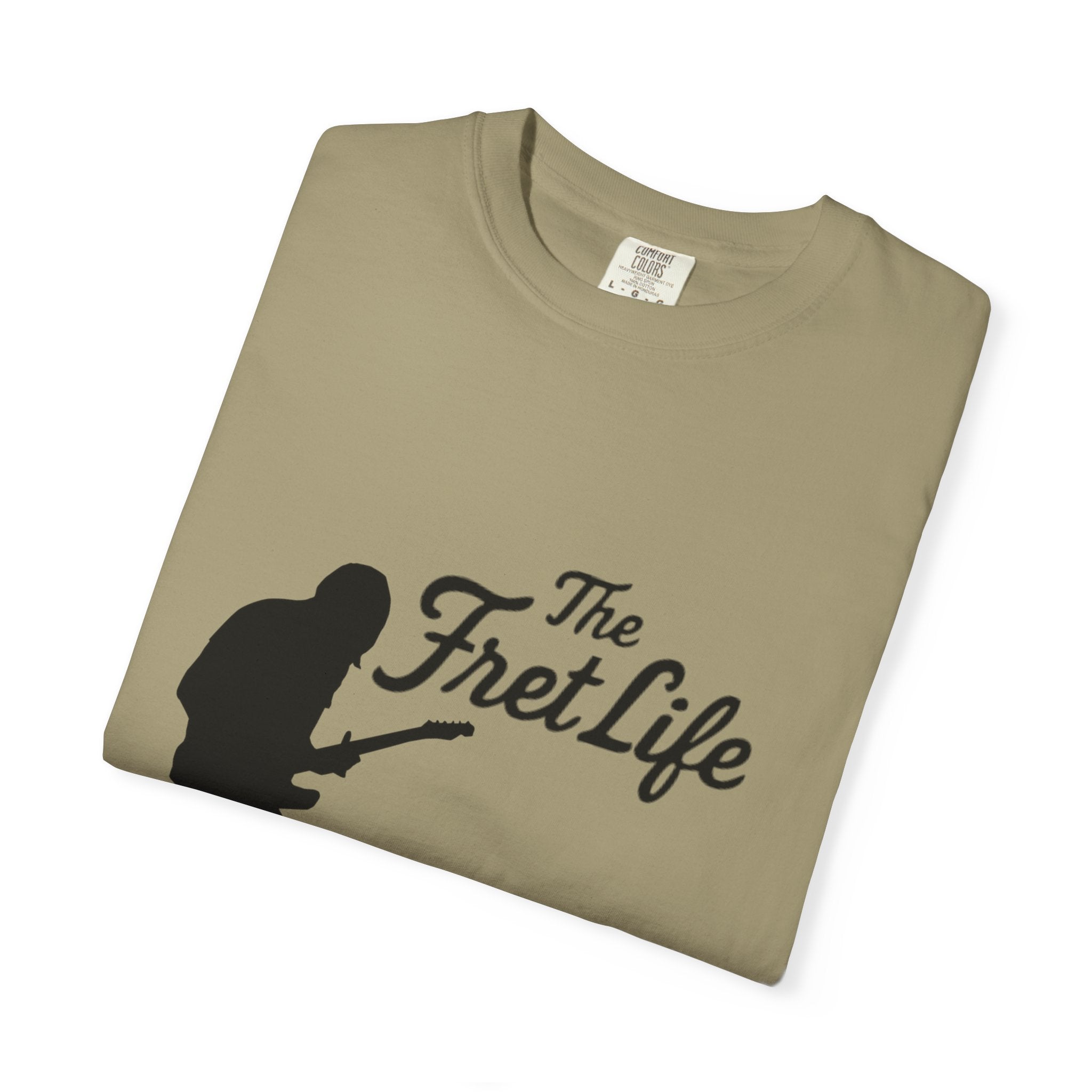 Guitar Player T-shirt with The Fret Life Logo
