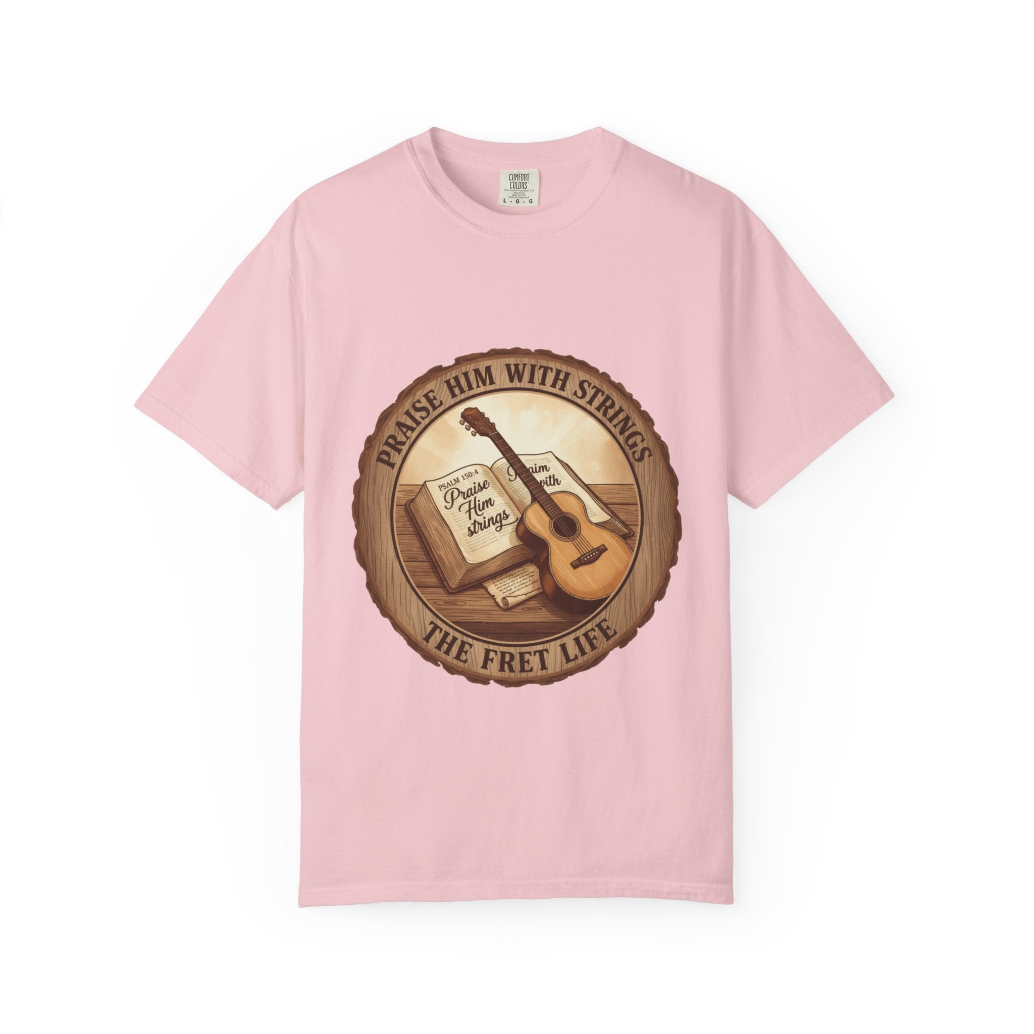 Praise Him With Strings T-Shirt | Psalm 150:4 Christian Guitar Tee