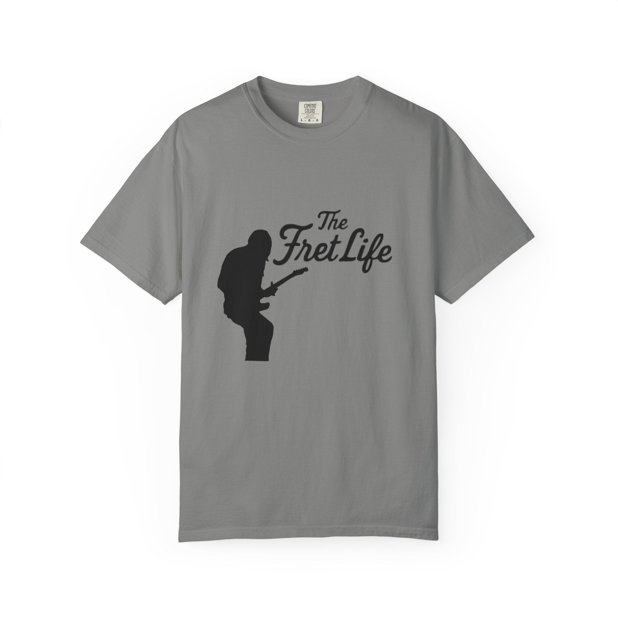 Guitar Player T-shirt with The Fret Life Logo