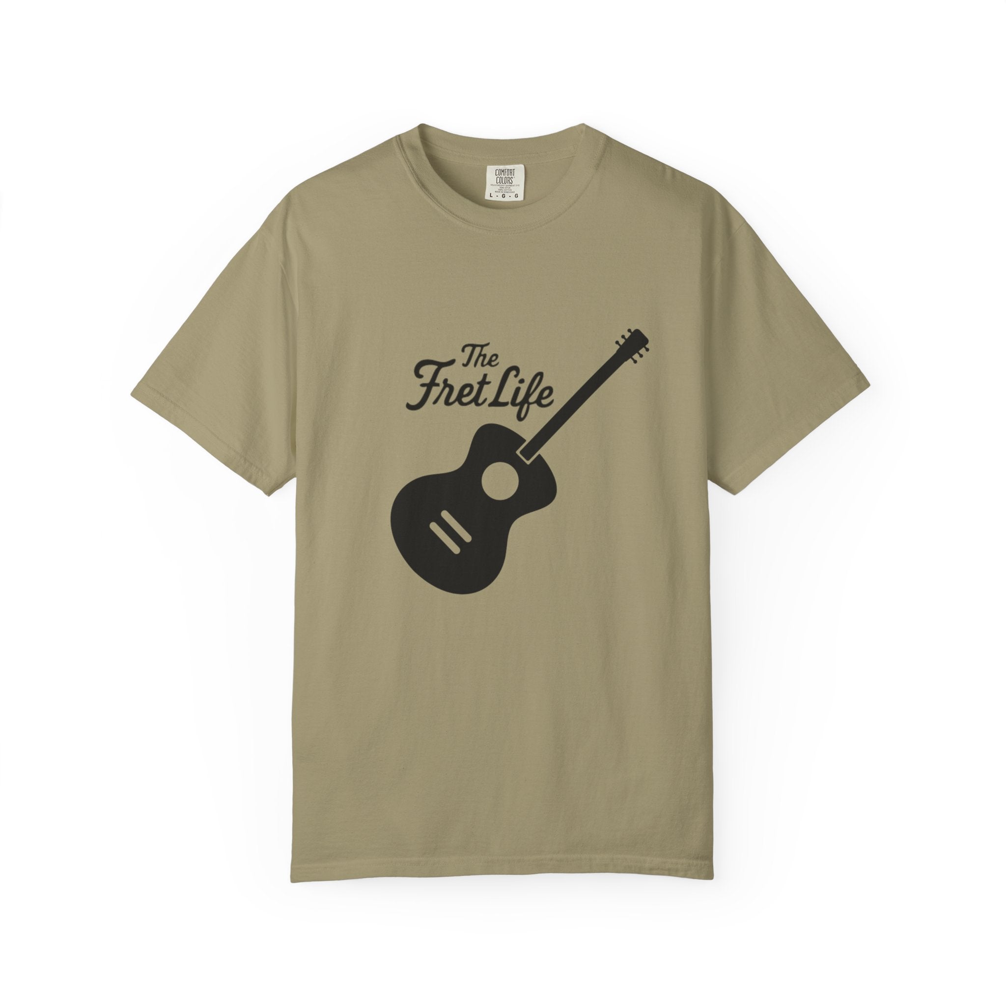 Acoustic Guitar, The Fret Life, Unisex Garment-Dyed T-shirt