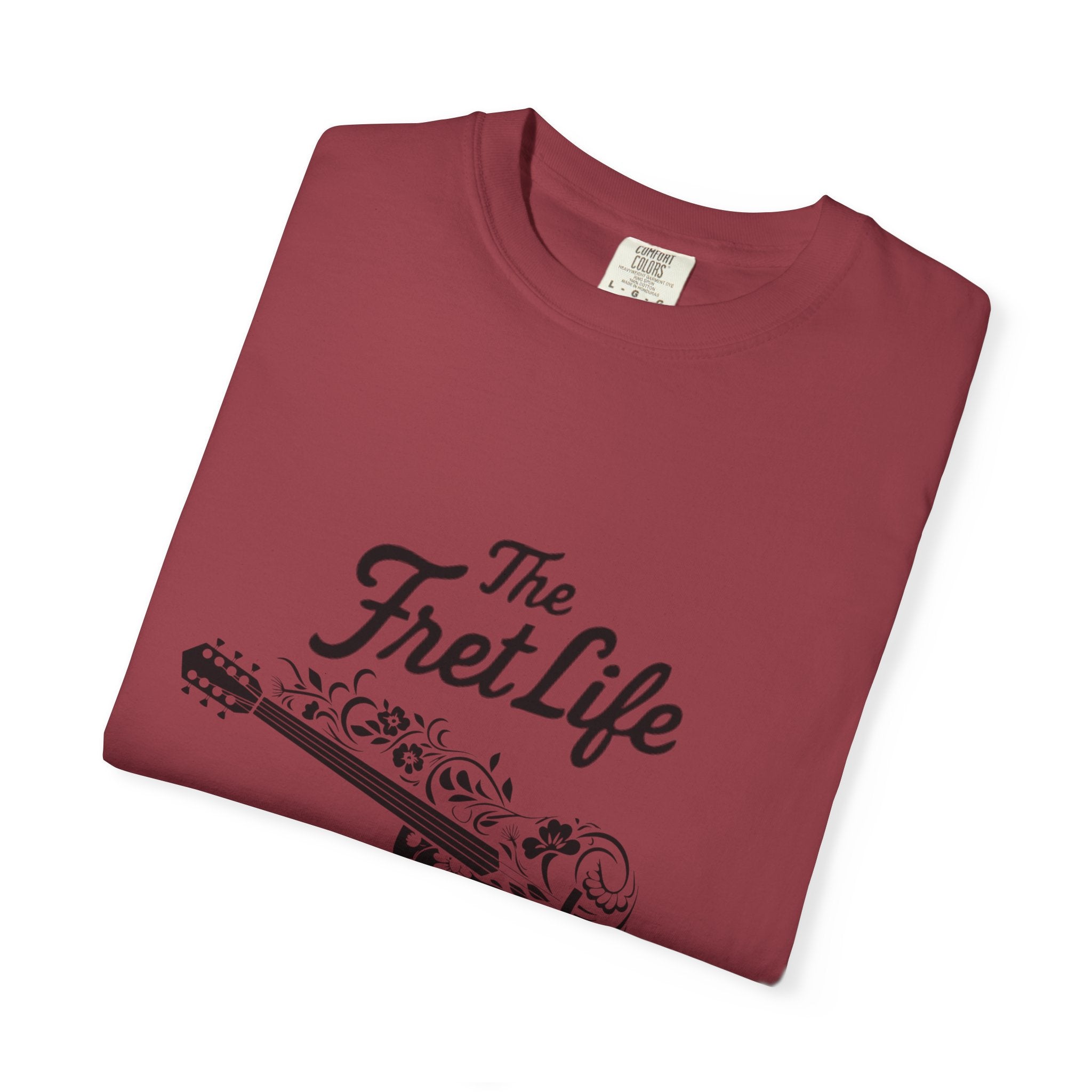 T-shirt - Flower Guitar 'The Fret Life' Subtle Design - Music and Guitar Lover Gift
