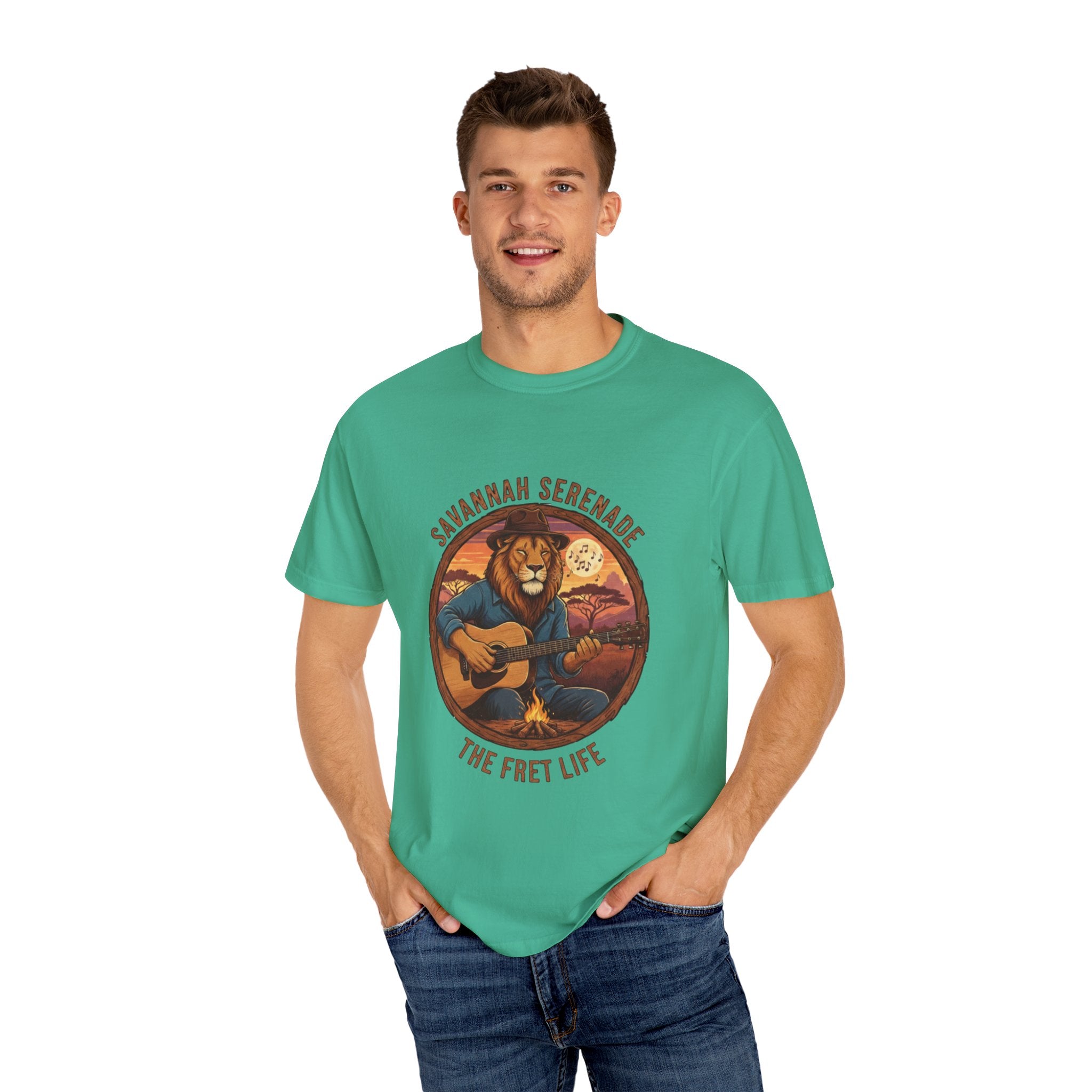 Savannah Serenade: The King of the Jungle's Fret Life Tee