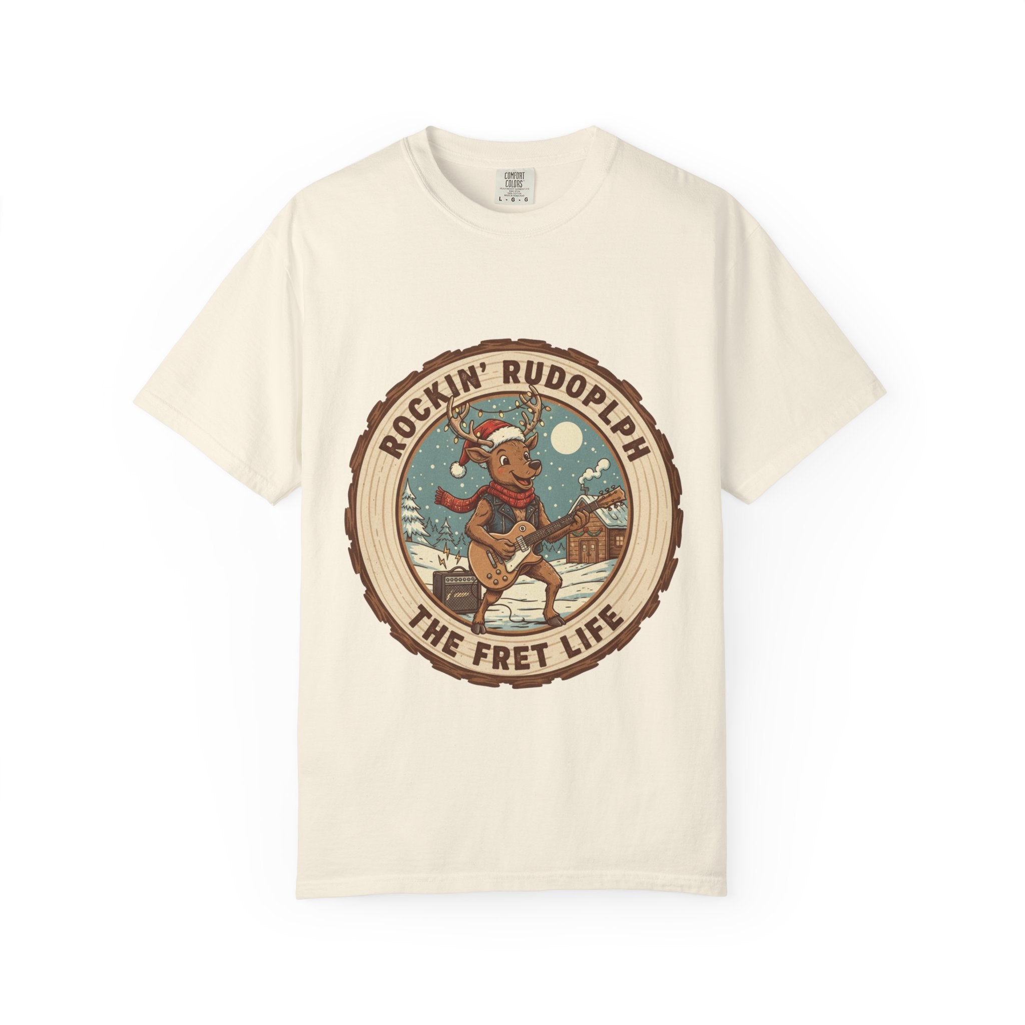 Rockin' Rudolph Christmas T-Shirt | Funny Reindeer Guitar Tee