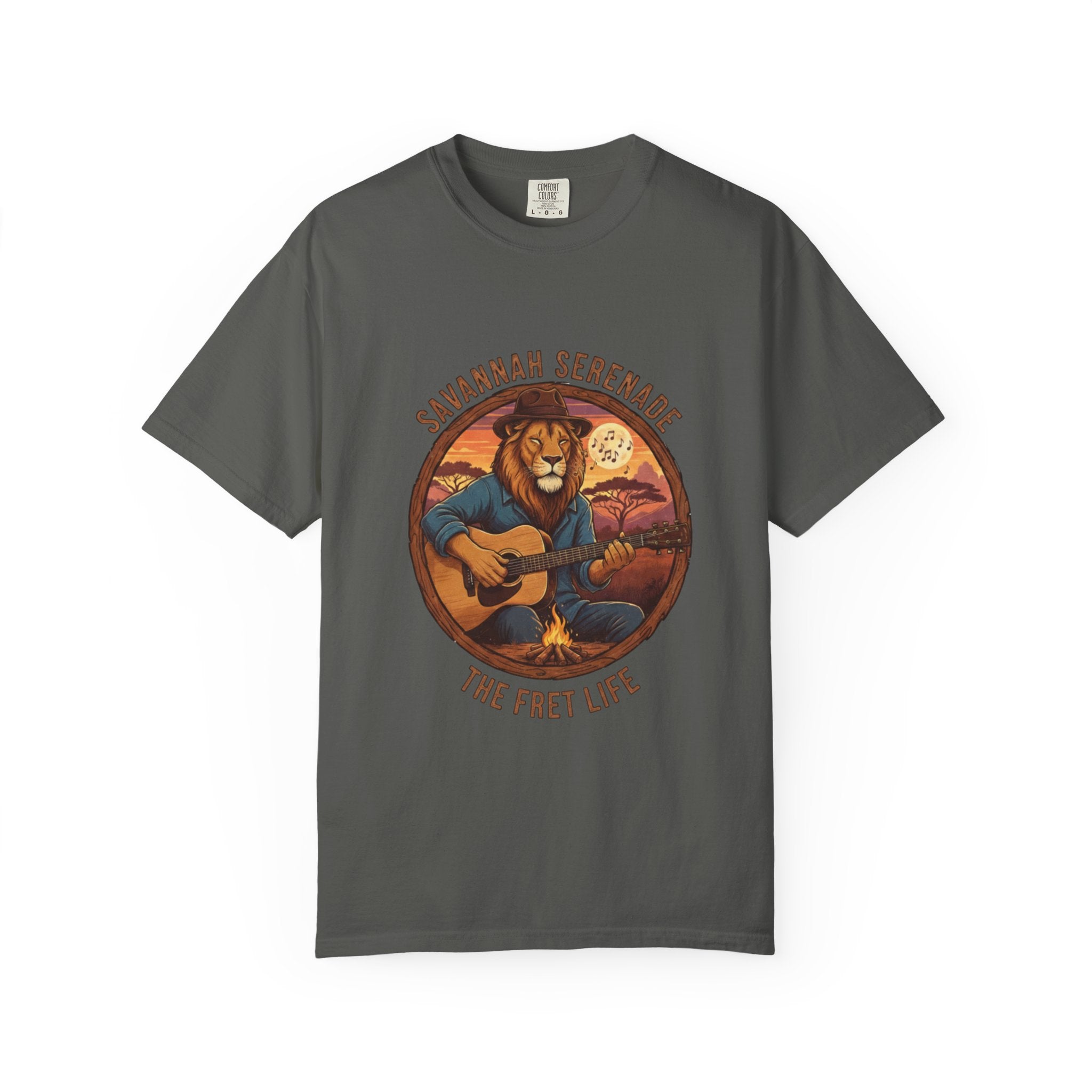 Savannah Serenade: The King of the Jungle's Fret Life Tee