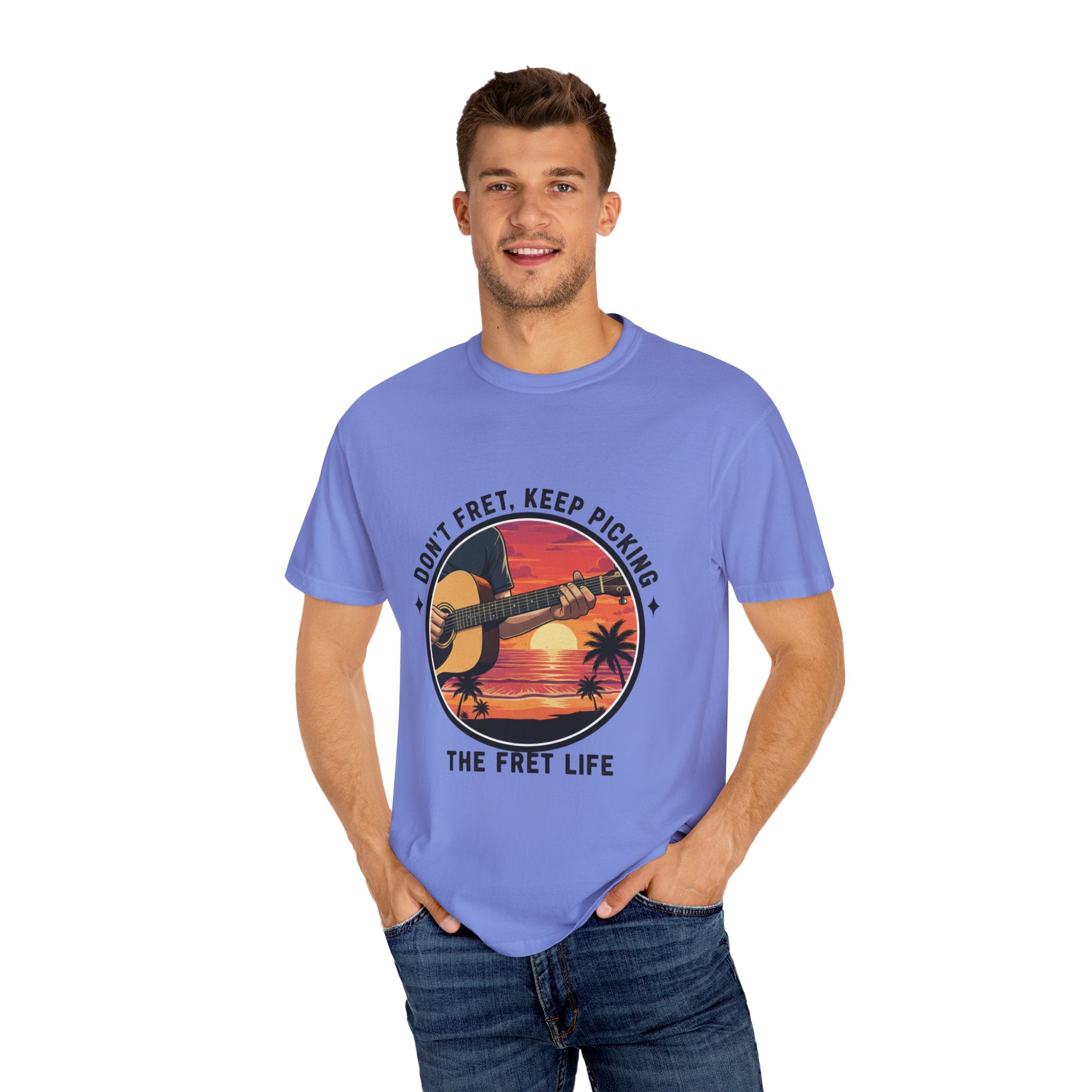 Don't Fret, Keep Picking: Island Sunset Guitar Tee