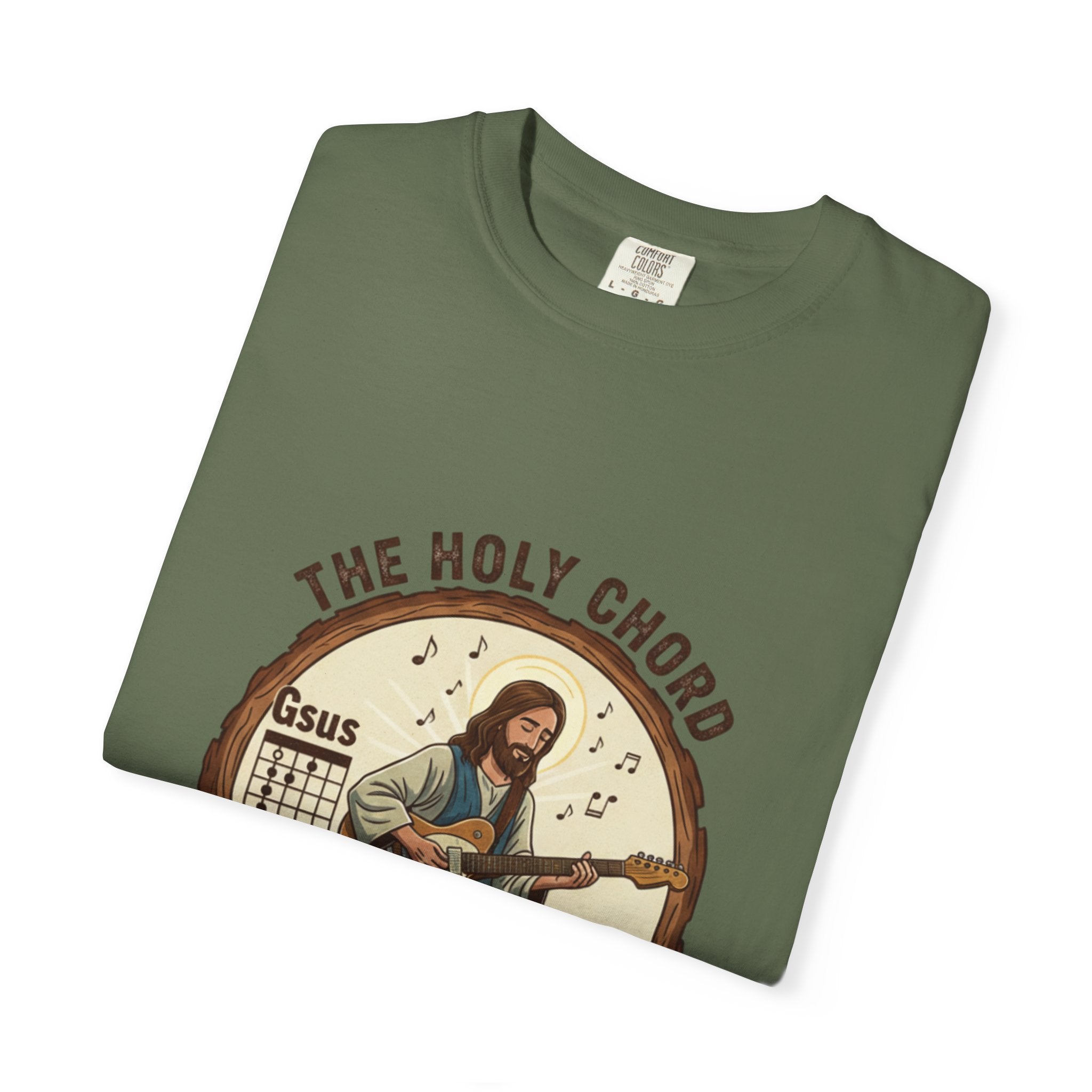 The Holy Chord Gsus T-Shirt: Faith, Music, and the Fret Life.