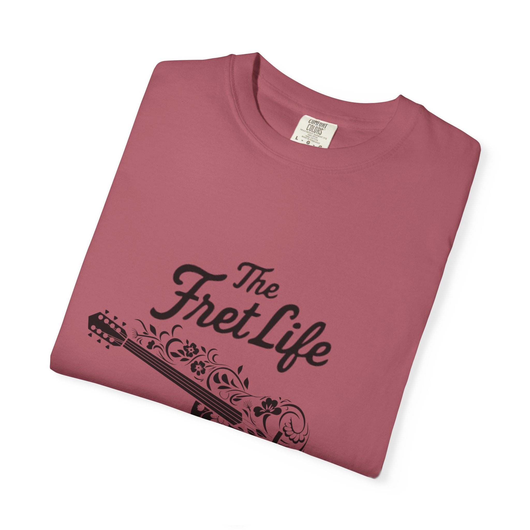 T-shirt - Flower Guitar 'The Fret Life' Subtle Design - Music and Guitar Lover Gift