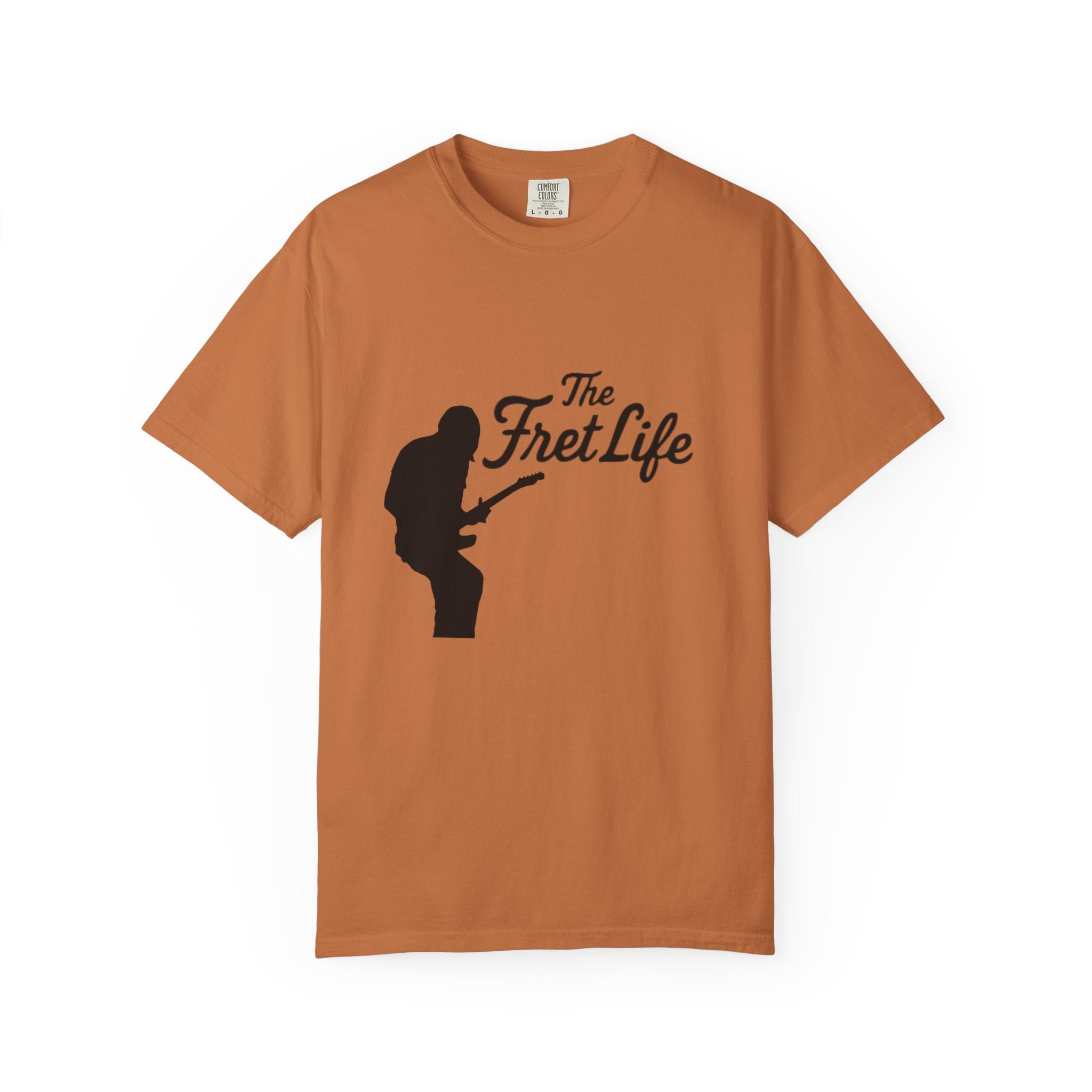 Guitar Player T-shirt with The Fret Life Logo